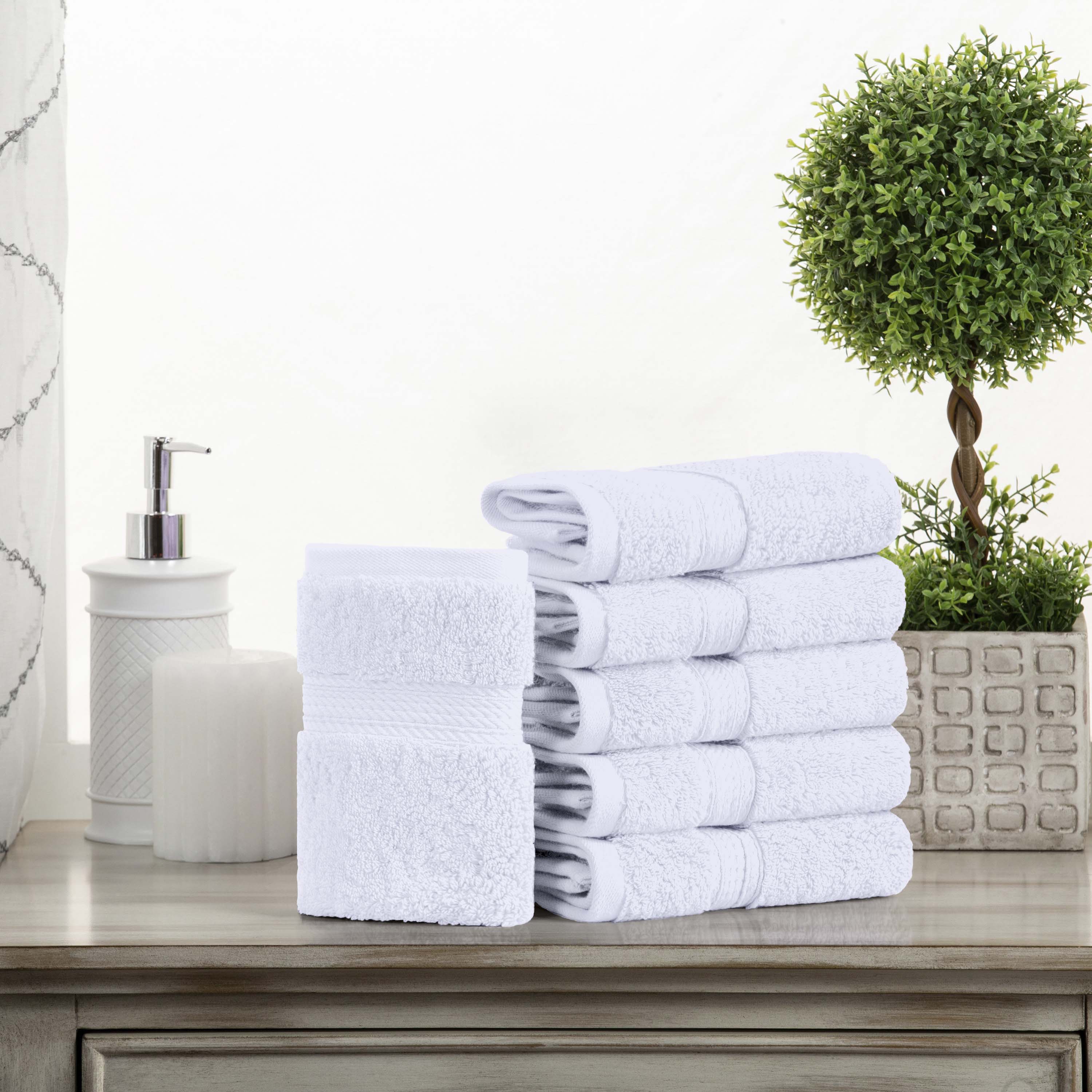 Egyptian Cotton Pile Plush Heavyweight Luxury Soft Face Towel Set of 6 - Omnigoodsstore