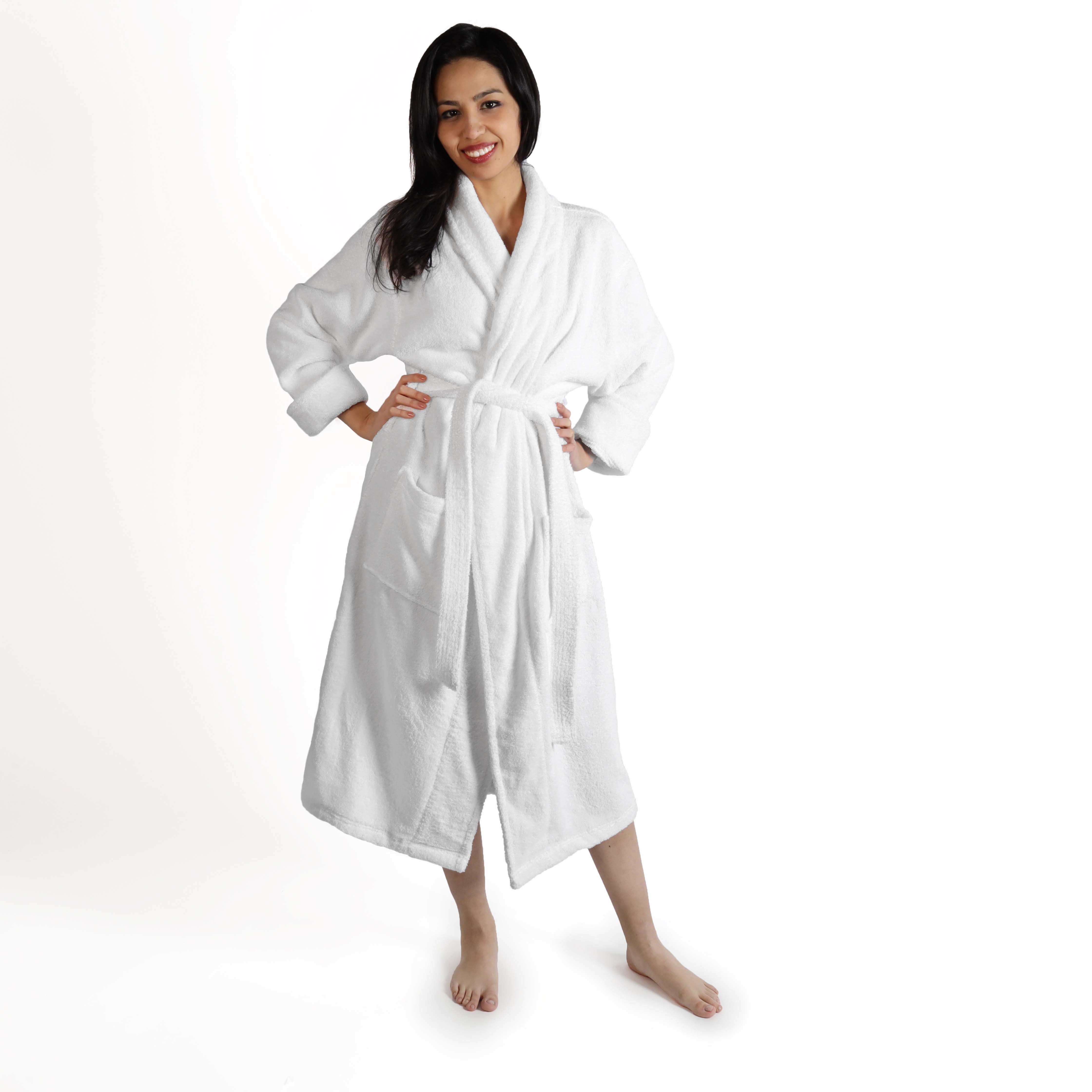 Classic Women's Bath Robe Turkish Cotton Bathrobe with Adjustable Belt - Omnigoodsstore