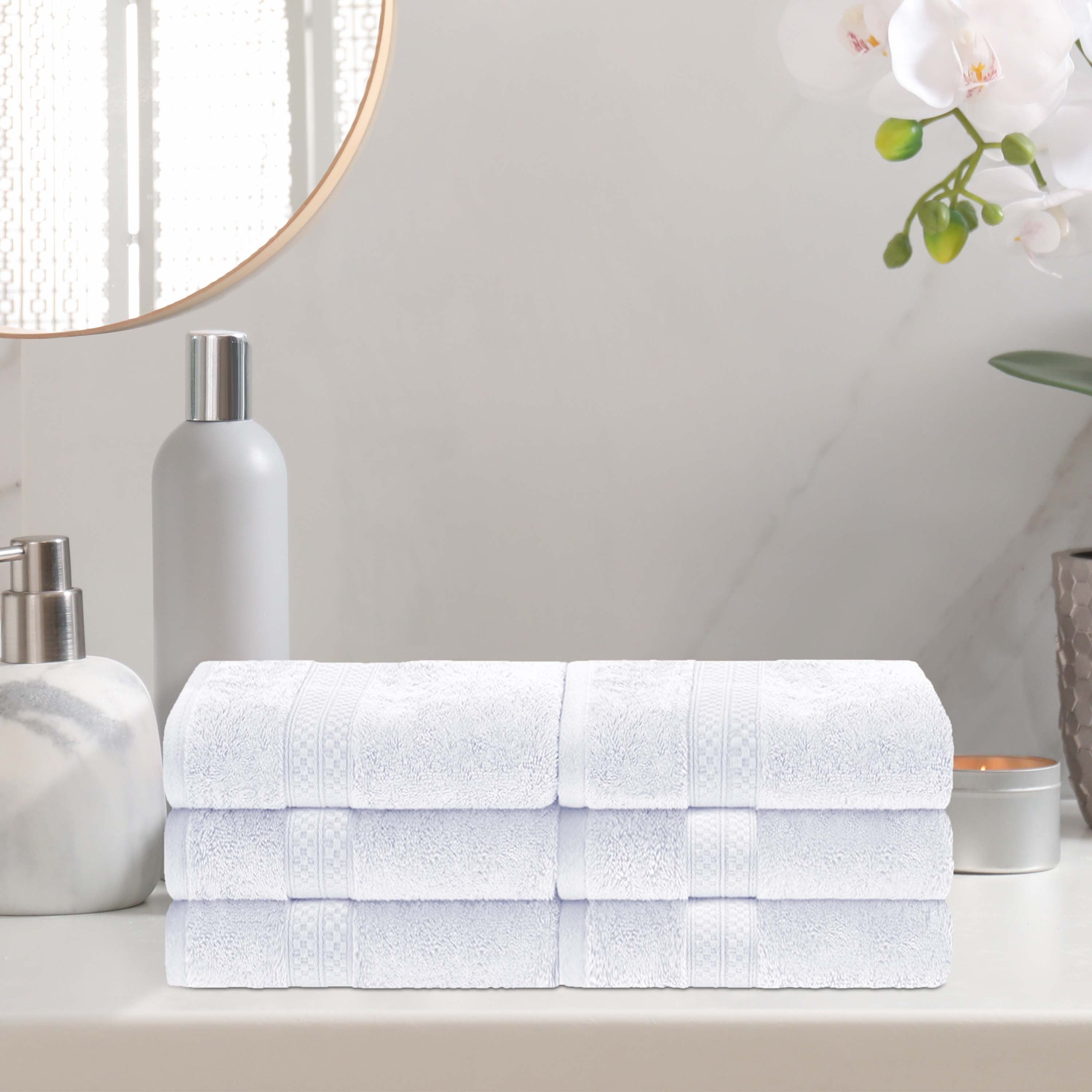 Rayon from Bamboo Blend Solid 6 Piece Hand Towel Set - Omnigoodsstore