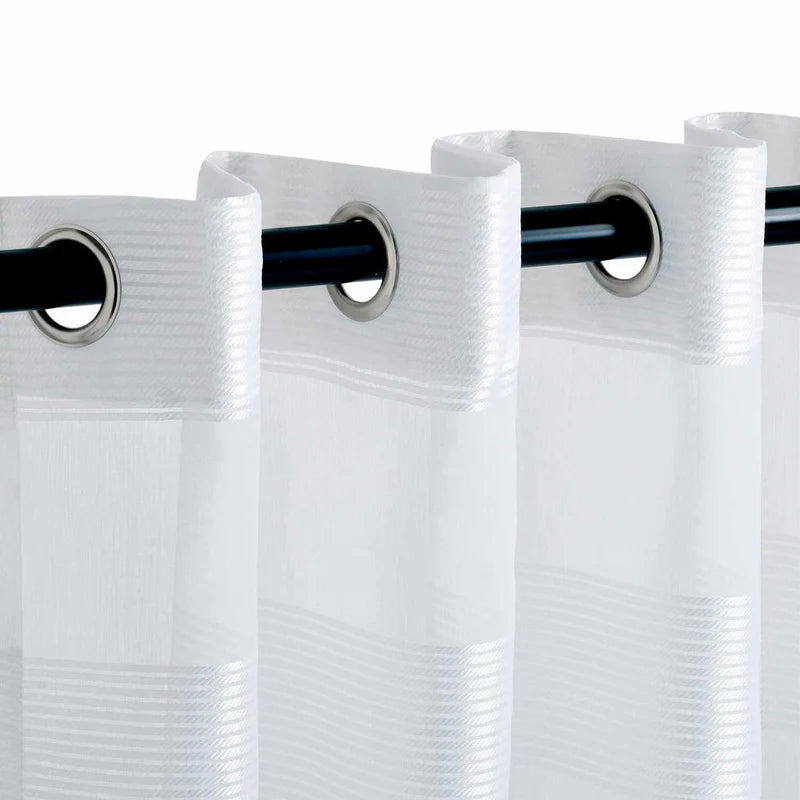 Dalisto Rope Textured Sheer Curtain Set of 2 with Grommet Top Header - Omnigoodsstore