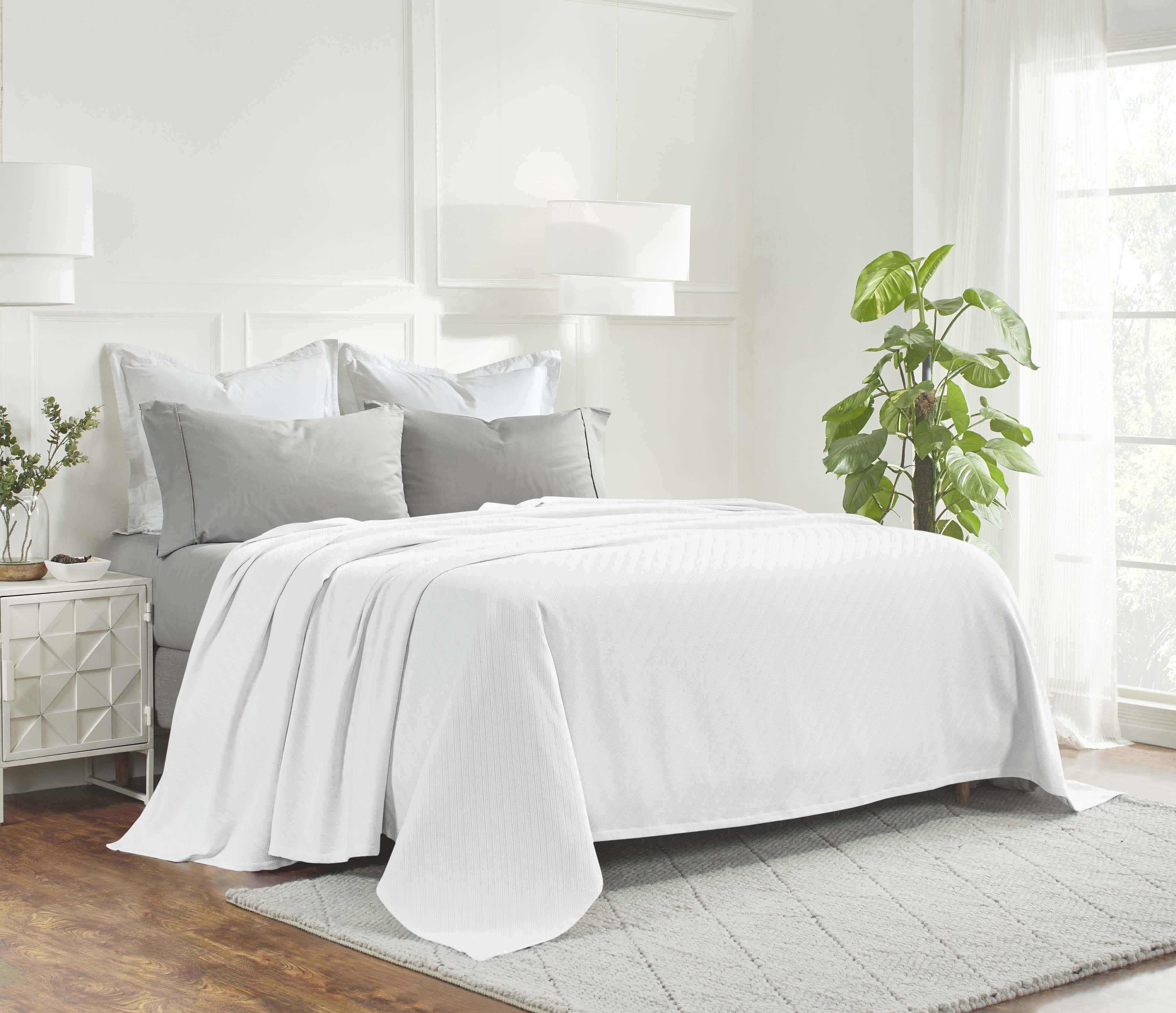 Milan Cotton Textured Striped Lightweight Woven Blanket - Omnigoodsstore