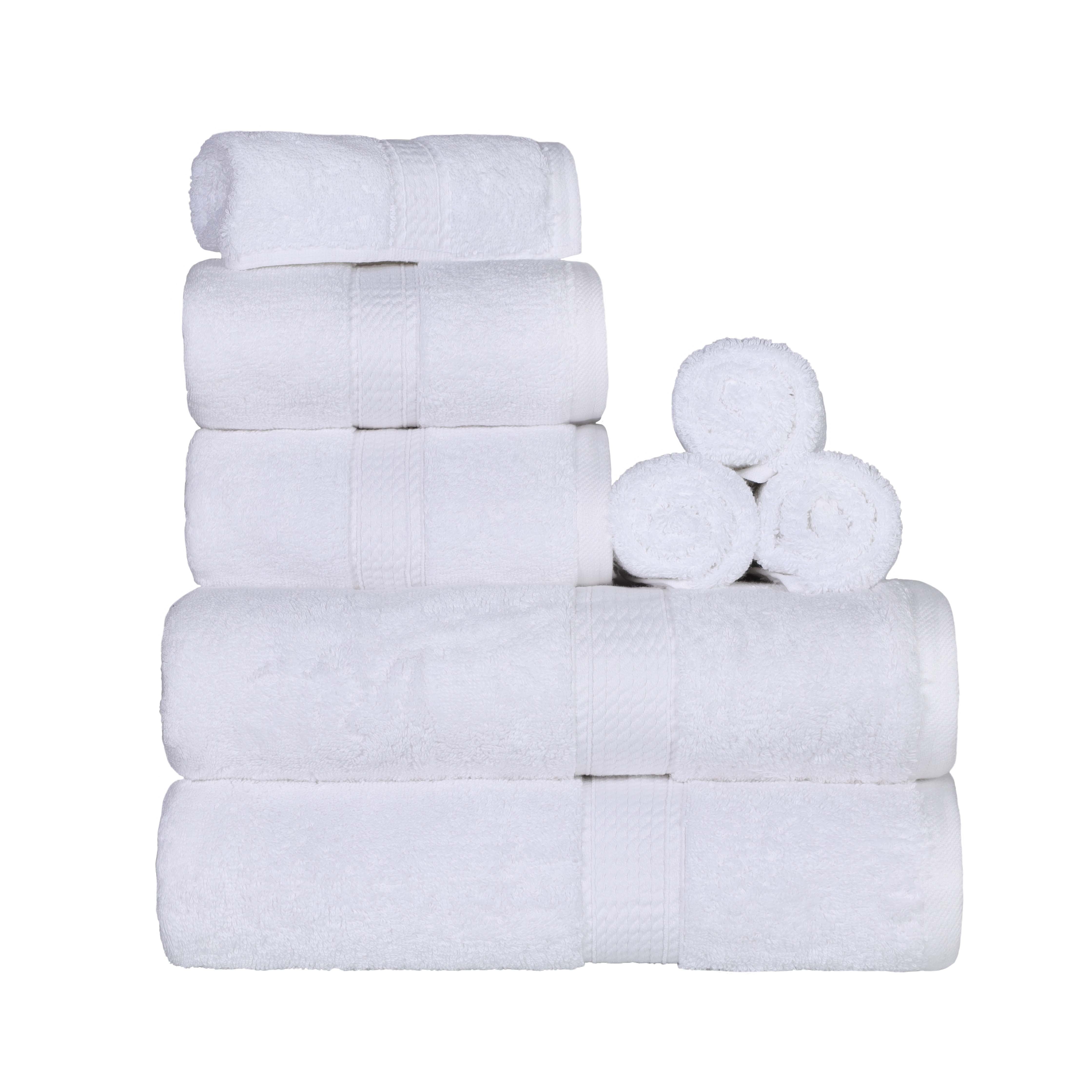Egyptian Cotton Pile Plush Heavyweight Luxury Soft 8-Piece Towel Set - Omnigoodsstore