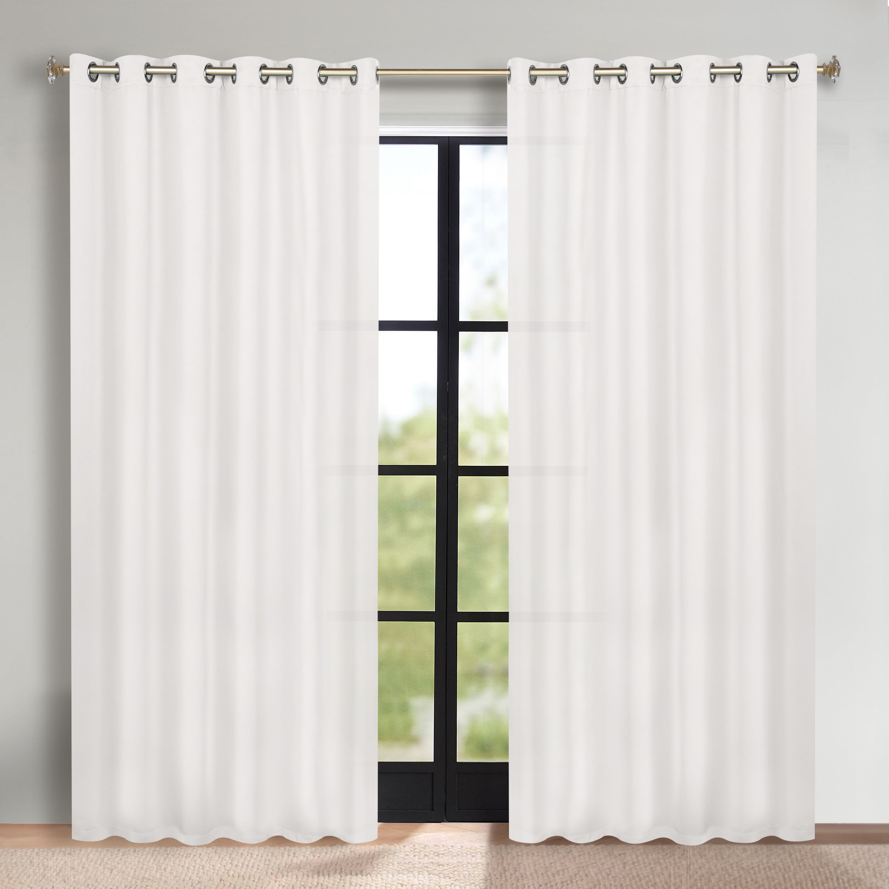 Solid Machine Washable Room Darkening Blackout Curtains, Set of 2 - Omnigoodsstore