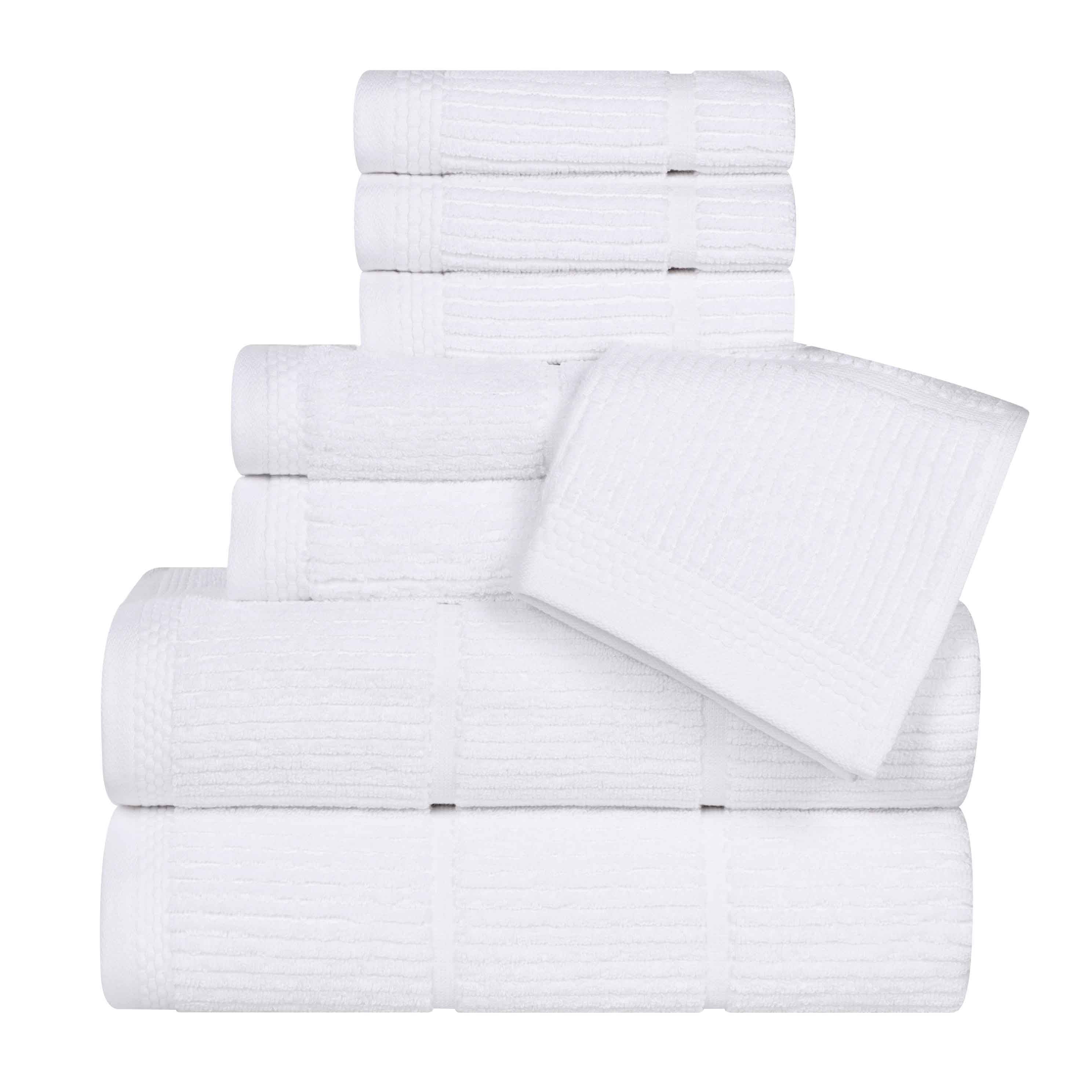 Milo Smart Twist Cotton Solid Ribbed Design 8 Piece Towel Set - Omnigoodsstore