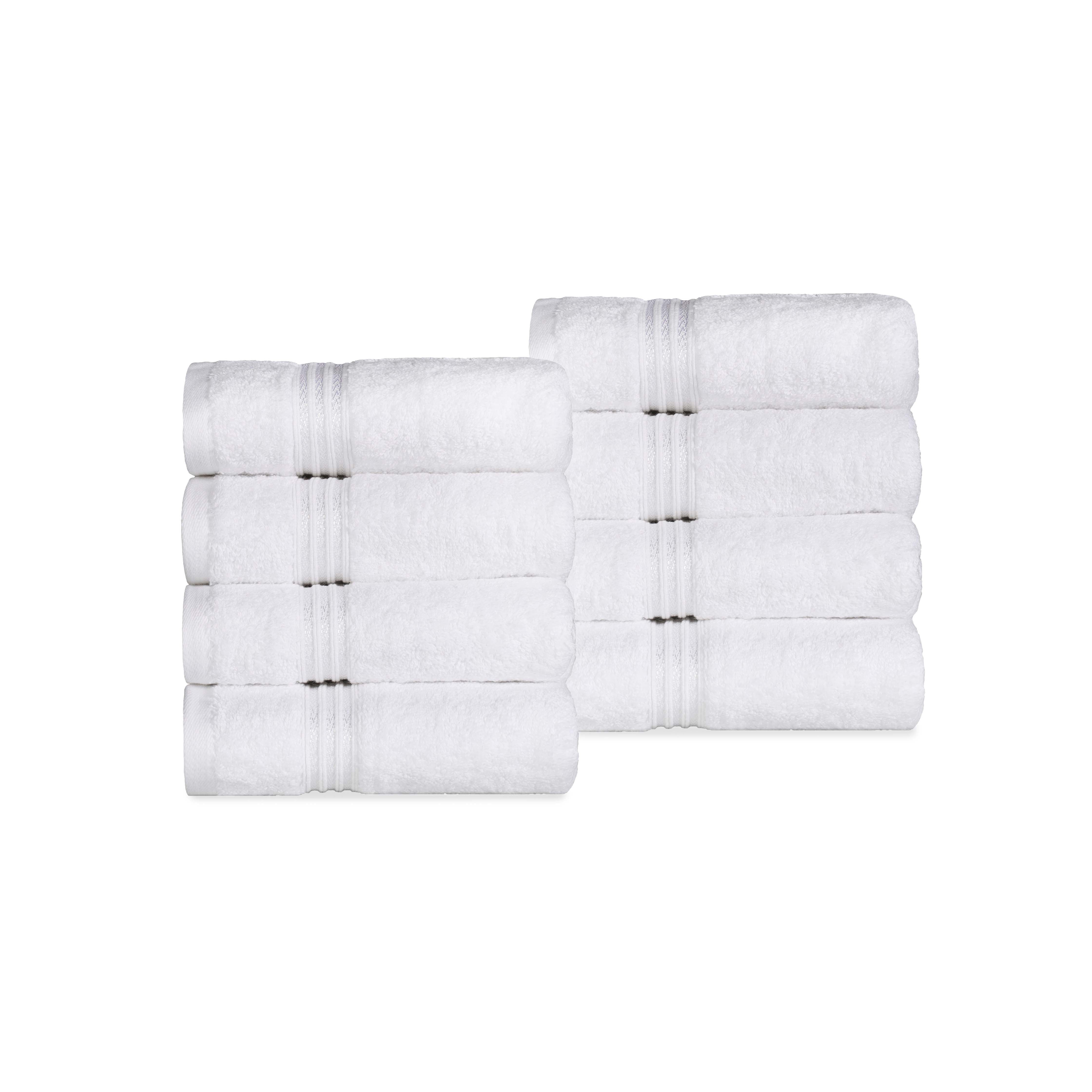Egyptian Cotton Highly Absorbent Solid Ultra Soft Hand Towel Set of 8 - Omnigoodsstore