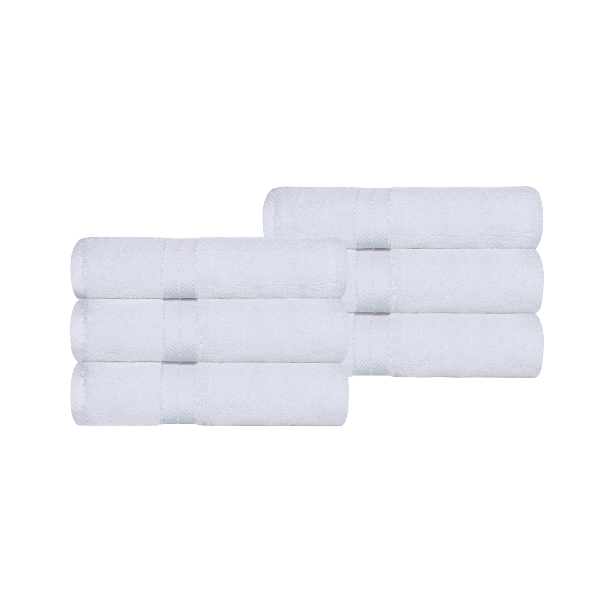 Turkish Cotton Ultra-Plush Solid 6 Piece Highly Absorbent Hand Towel Set - Omnigoodsstore