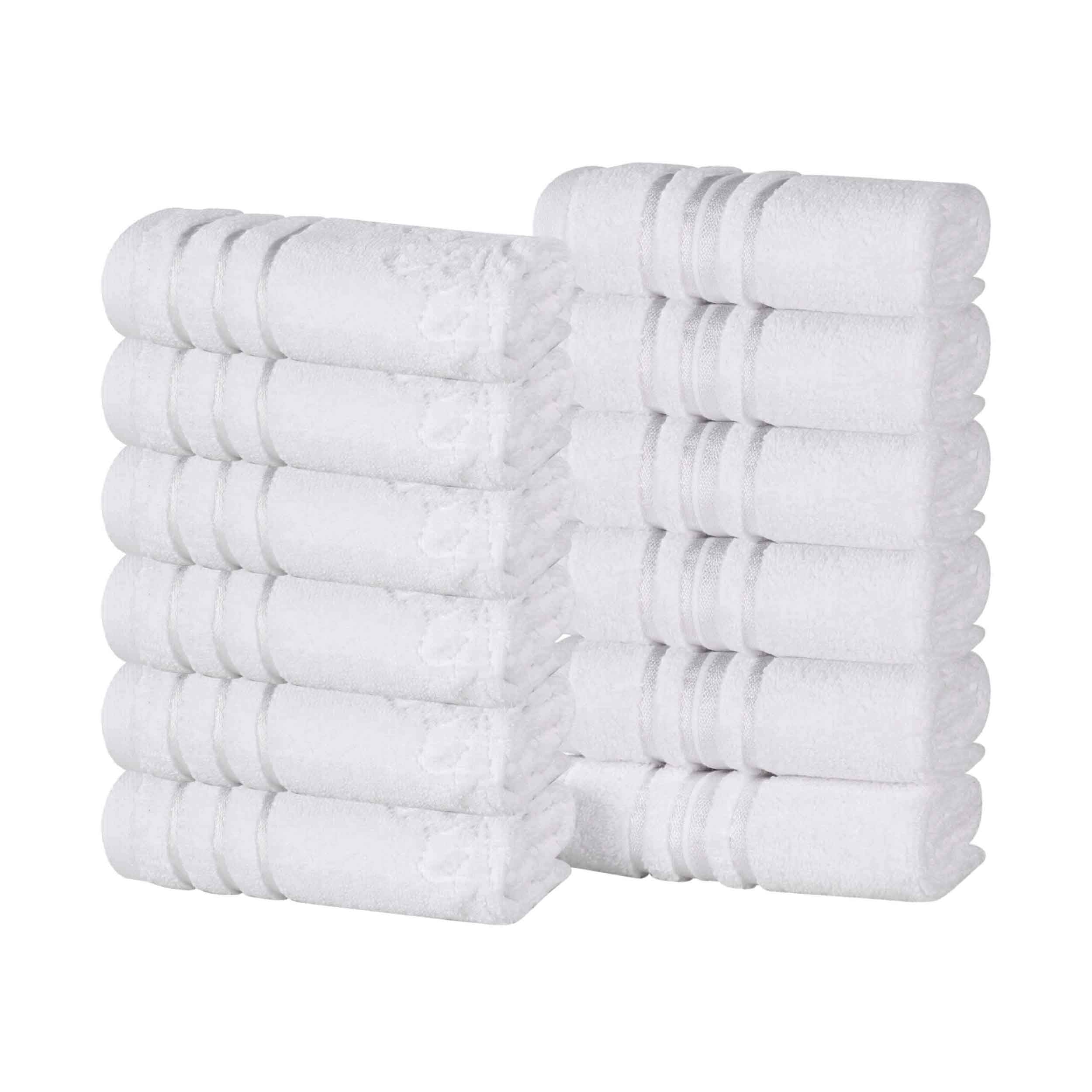 Sadie Zero Twist Cotton Solid and Jacquard Floral Face Towel Set of 12 - Omnigoodsstore