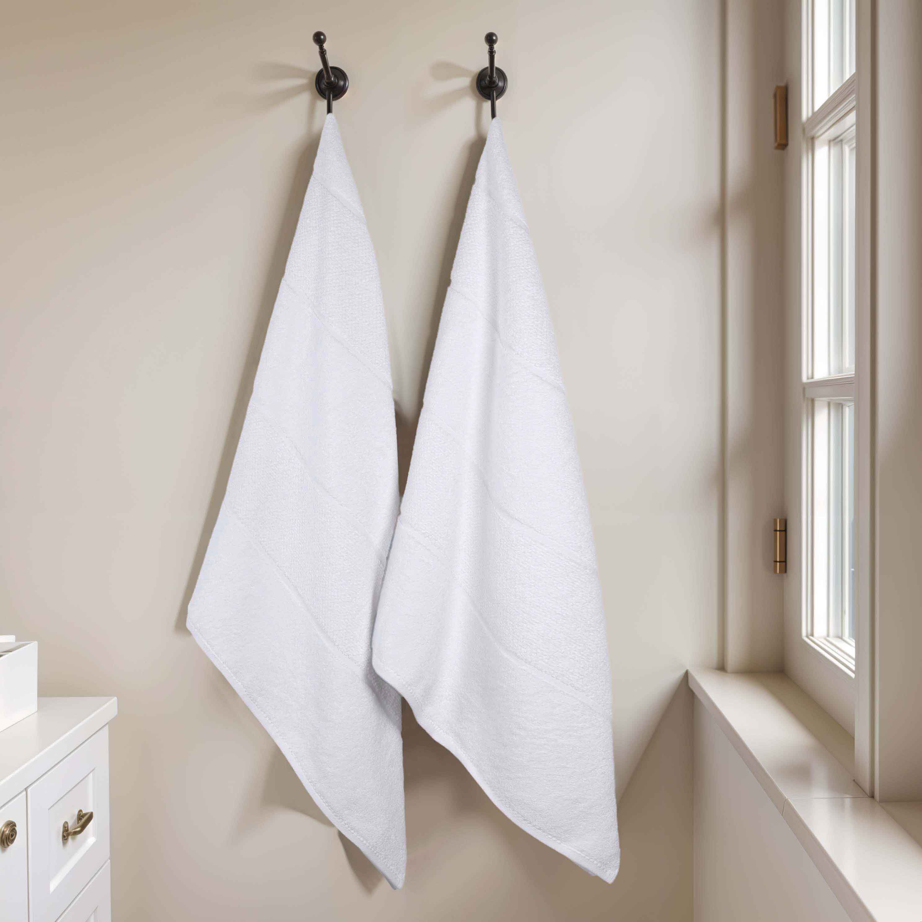 Mile Smart Twist Cotton Solid Broad Border Bath Sheets, Set of 2 - Omnigoodsstore