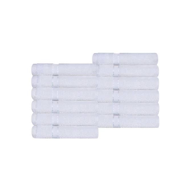 Turkish Cotton Ultra-Plush Absorbent Solid 12-Piece Face Towel Set - Omnigoodsstore