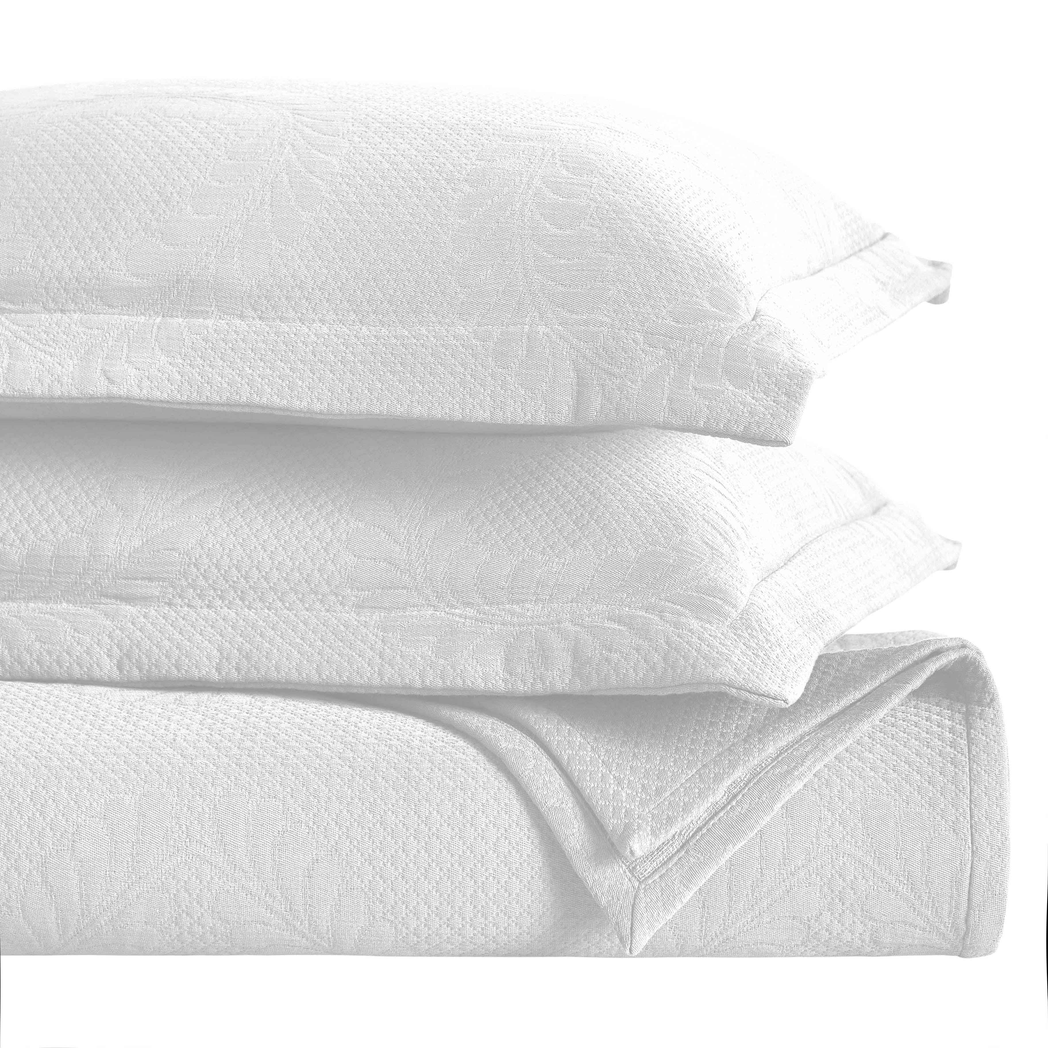 Peploi Cotton Medium Weight Matelasse Bedspread and Sham Set - Omnigoodsstore