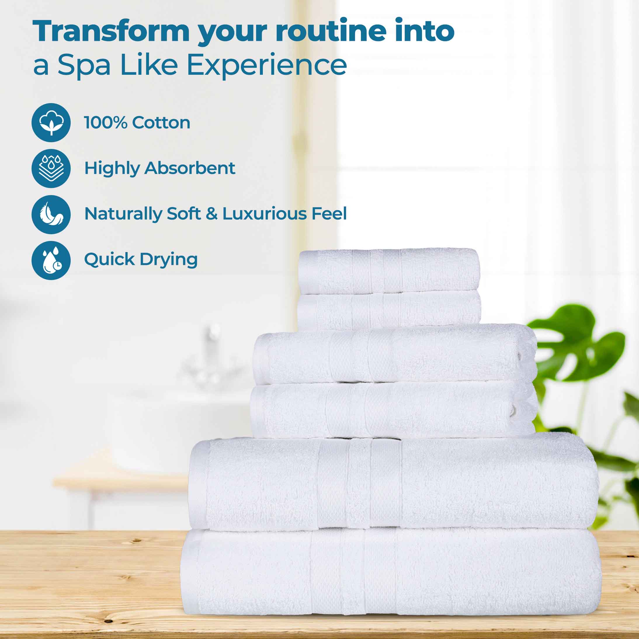 Cotton Ultra Soft 6 Piece Solid Towel Set - Omnigoodsstore