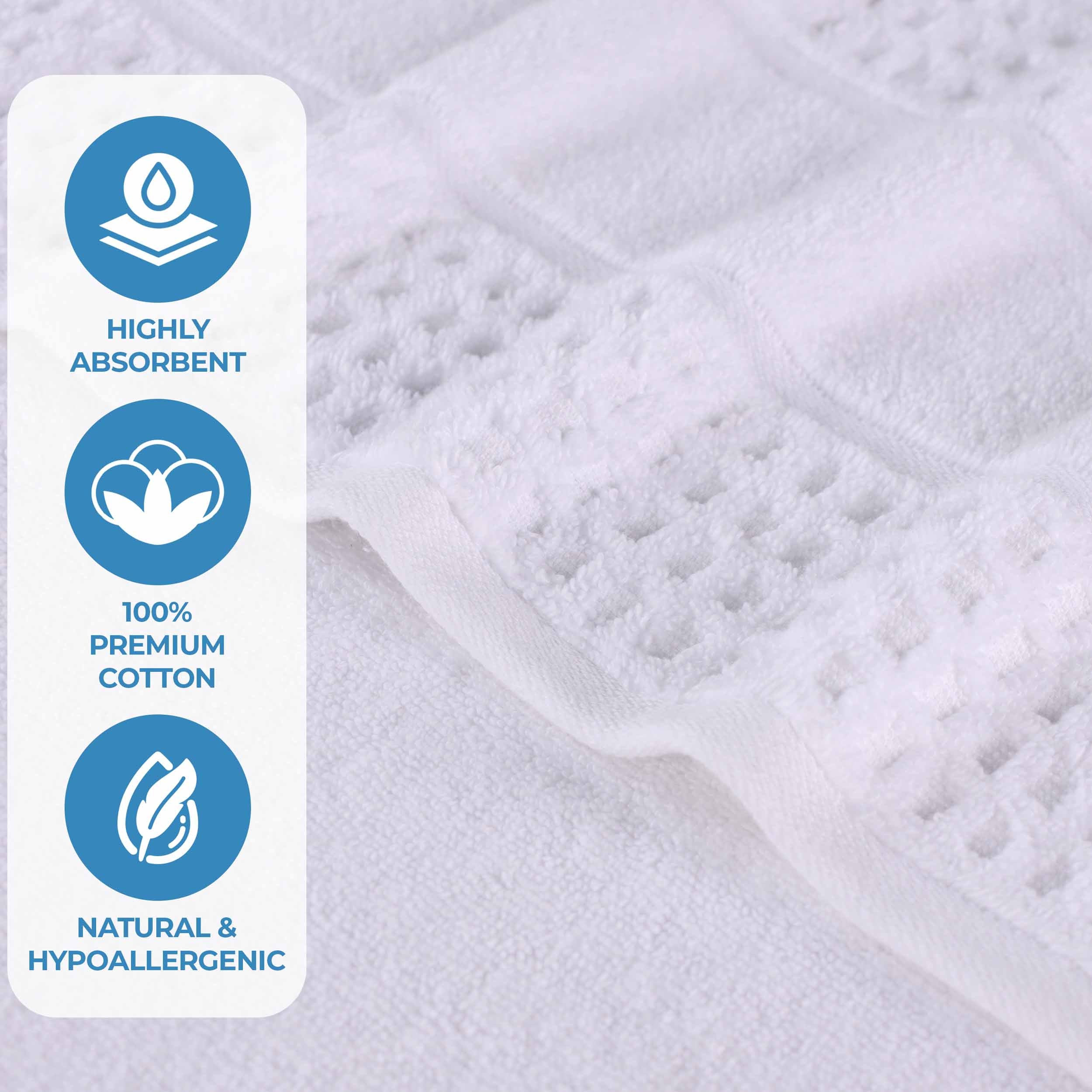 Zero Twist Cotton Waffle Honeycomb Soft Absorbent Hand Towel Set of 6 - Omnigoodsstore