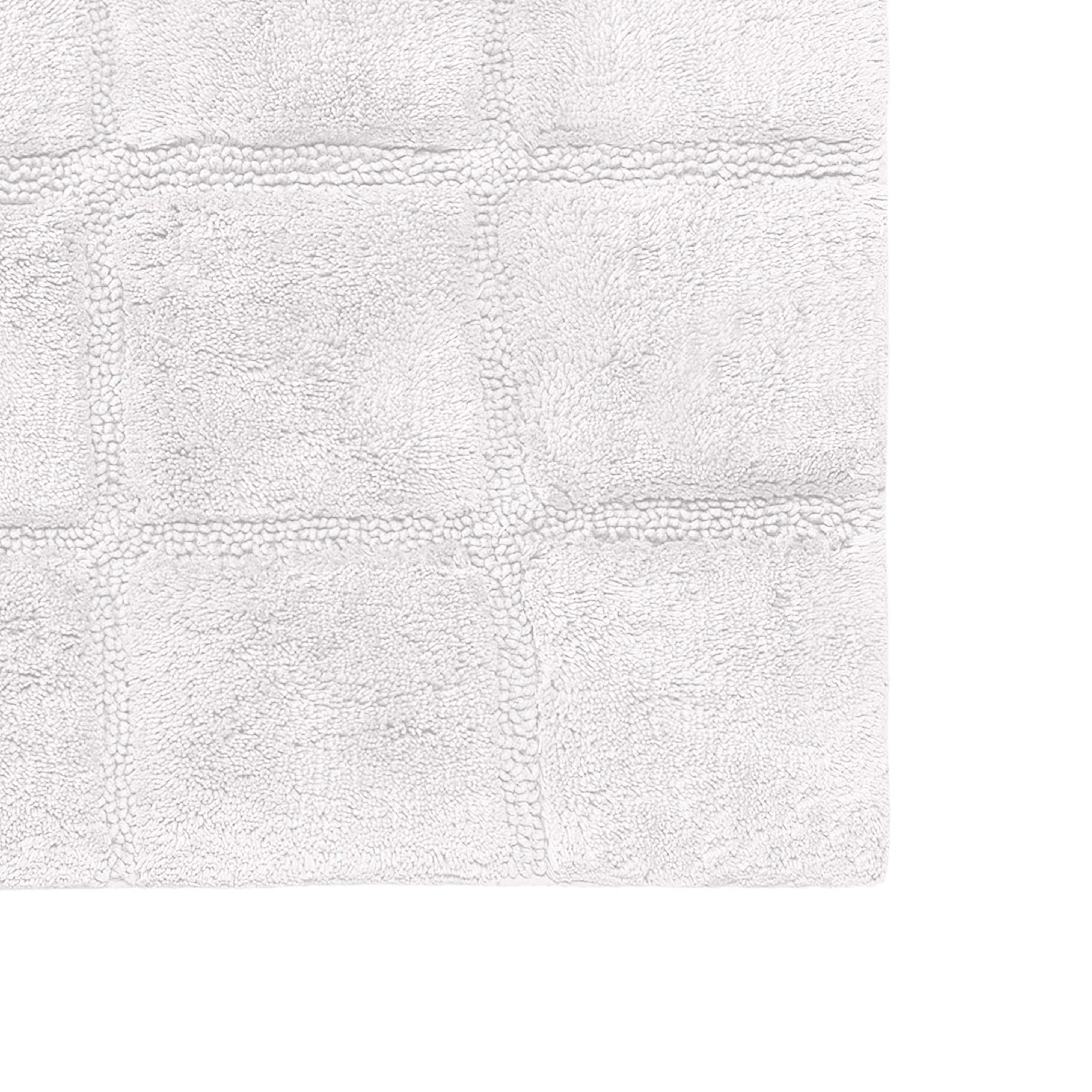 Solid Cotton 2 Piece Checkered Non Slip Bath Rug Set - Omnigoodsstore