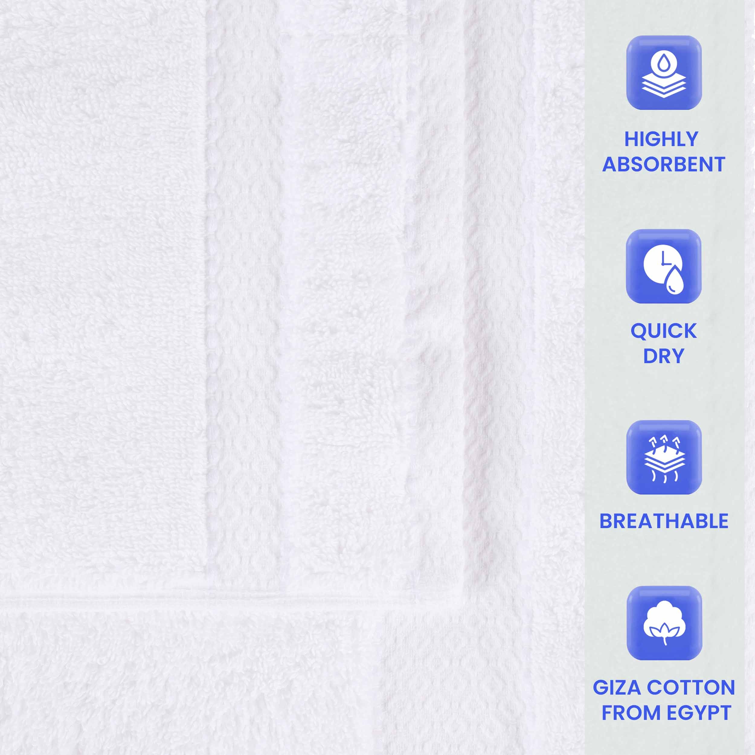 Niles Egypt Produced Giza Cotton Dobby Absorbent Bath Towel Set of 3 - Omnigoodsstore