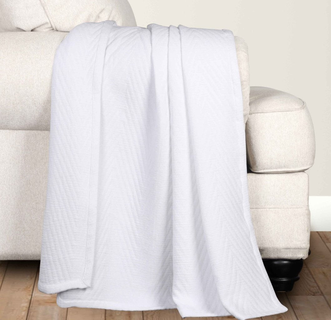 Aswan Cotton Medium Weight Chevron Woven Coverlet - Omnigoodsstore