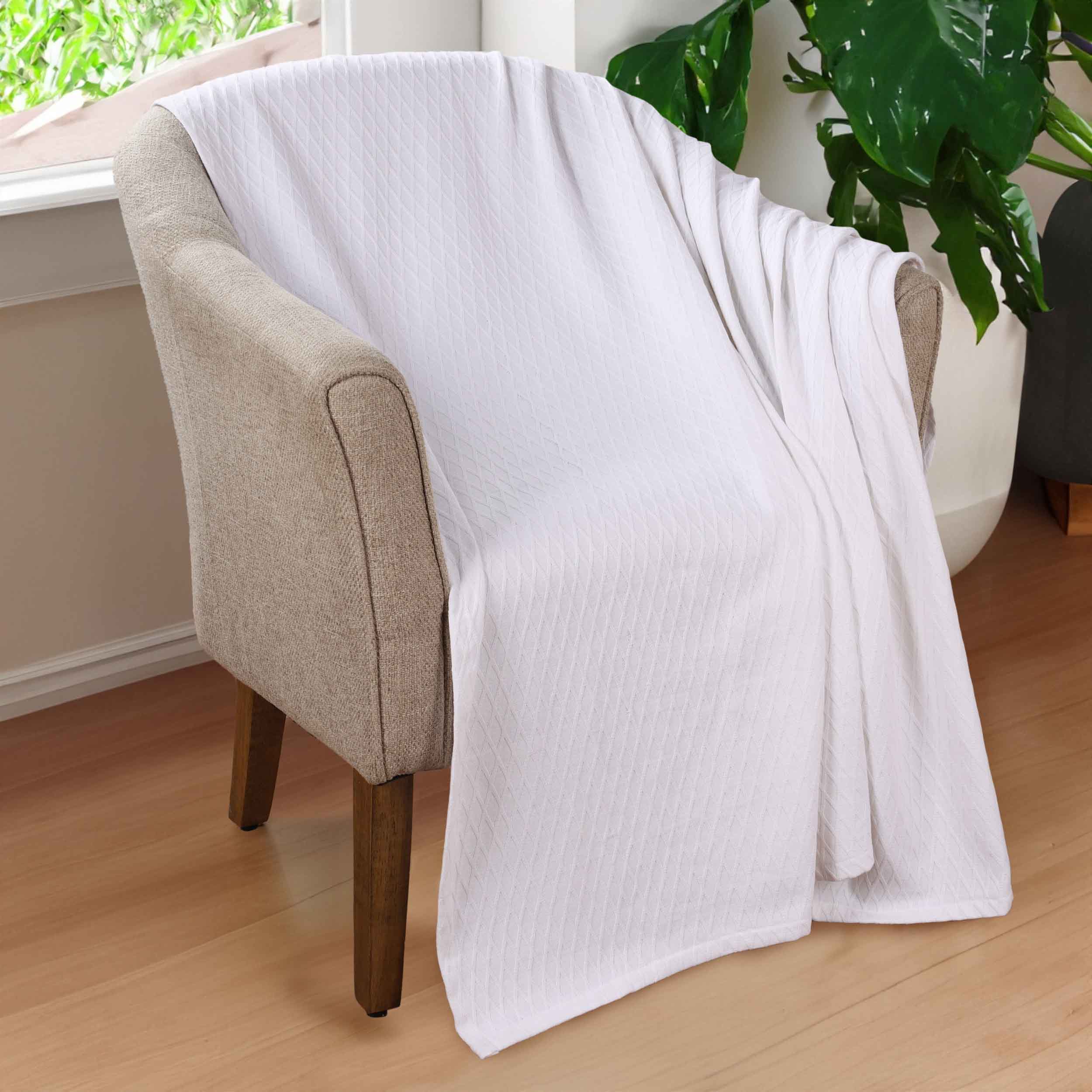 Cotton All Season Diamond Bed Blanket & Sofa Throw - Omnigoodsstore