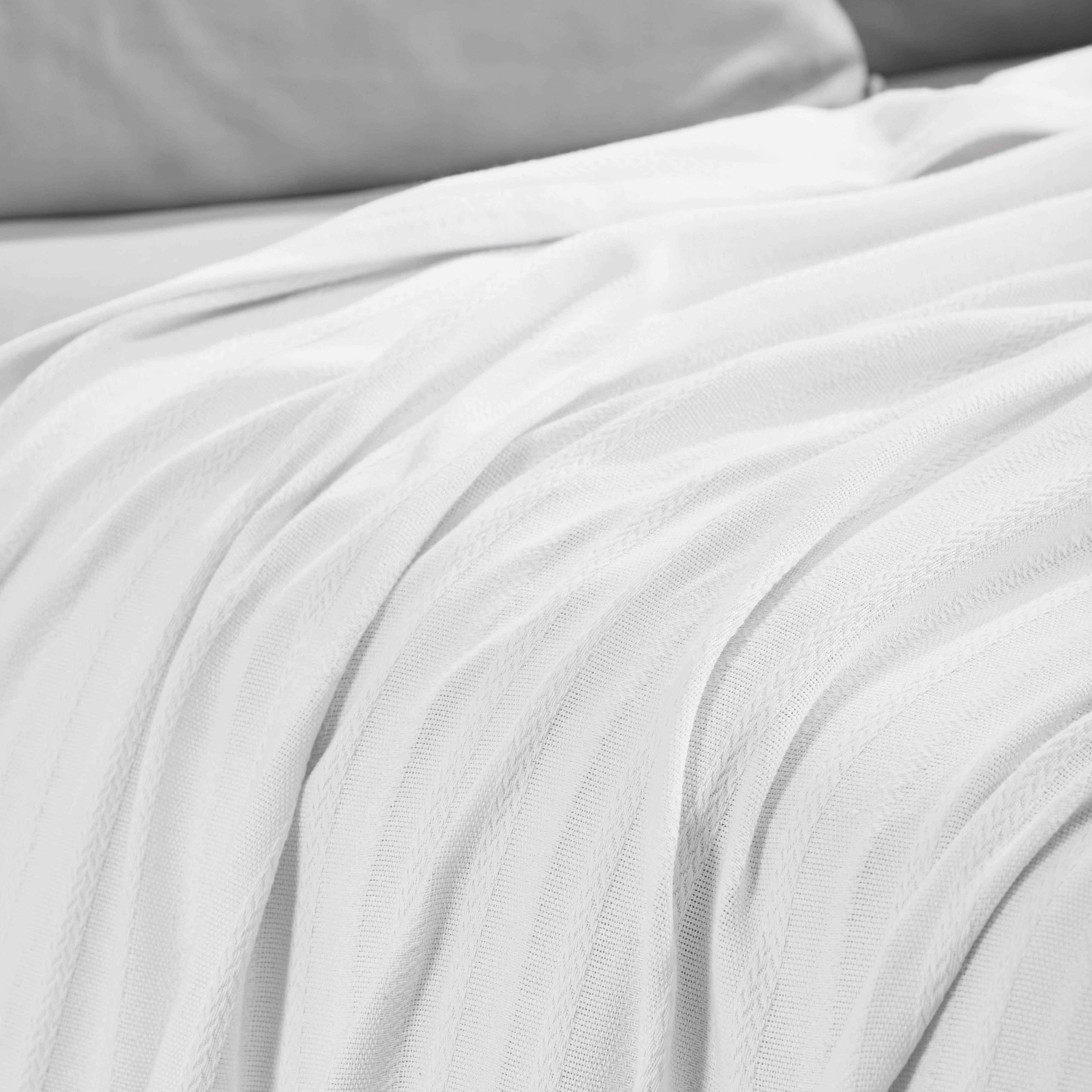 Clara Cotton Textured Striped Lightweight Woven Blanket - Omnigoodsstore