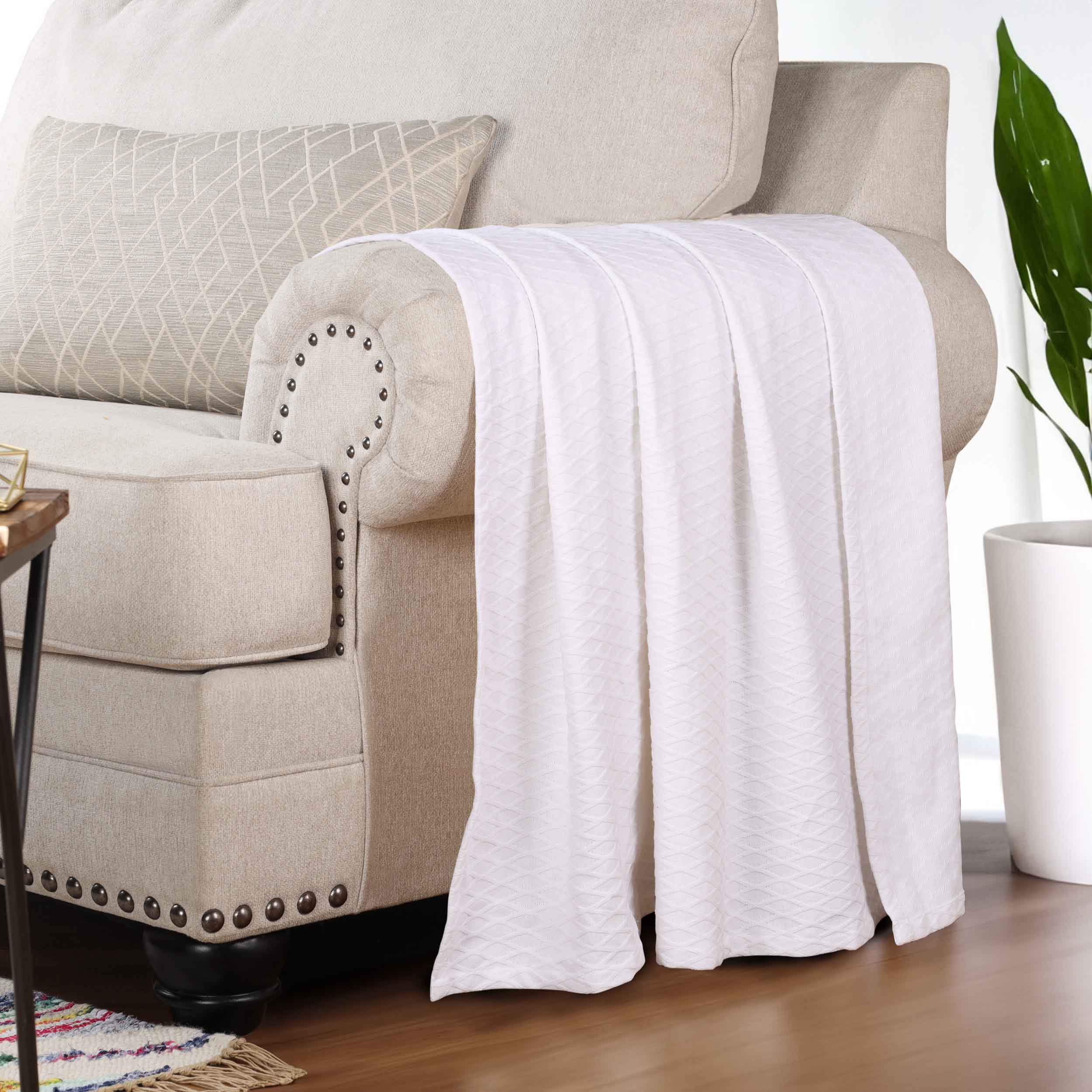 Cotton All Season Diamond Bed Blanket & Sofa Throw - Omnigoodsstore