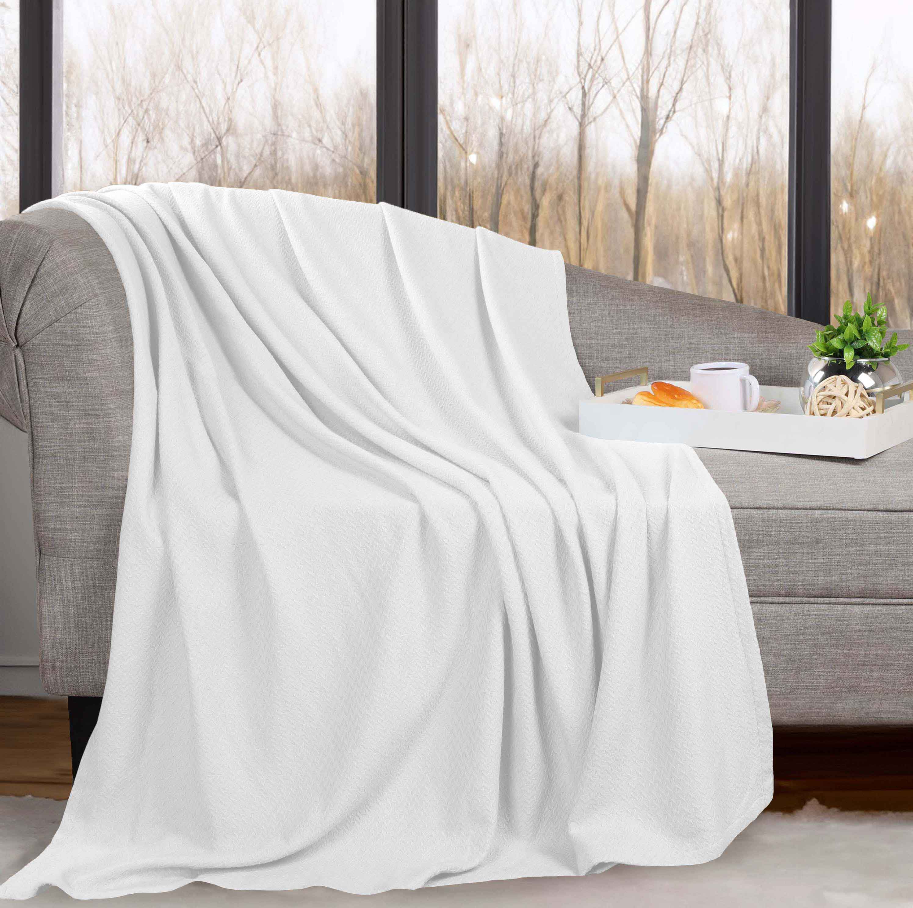 Nobel Cotton Textured Chevron Lightweight Woven Blanket - Omnigoodsstore