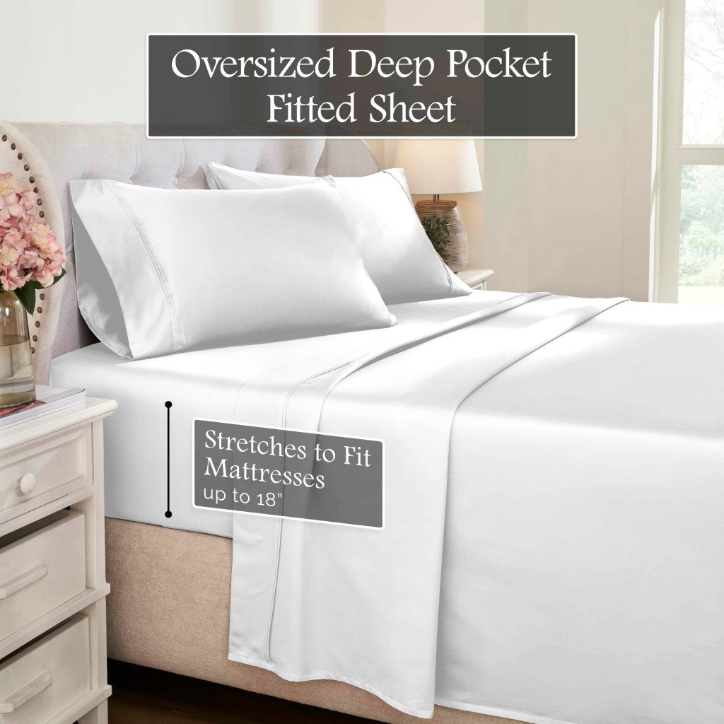 1200 Thread Count Egyptian Cotton Deep Pocket Sheet Set - Omnigoodsstore