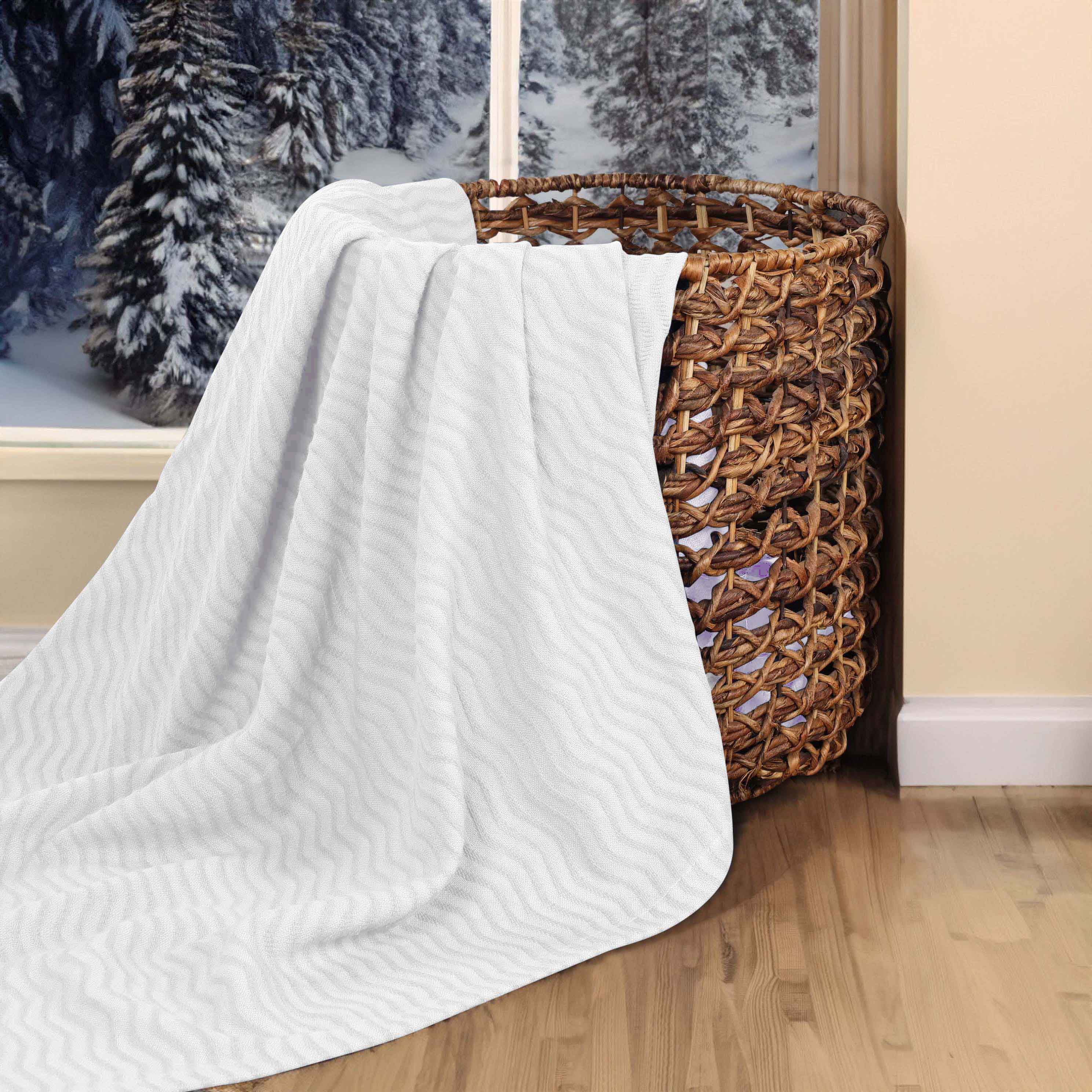 Jena Cotton Textured Chevron Lightweight Woven Blanket - Omnigoodsstore