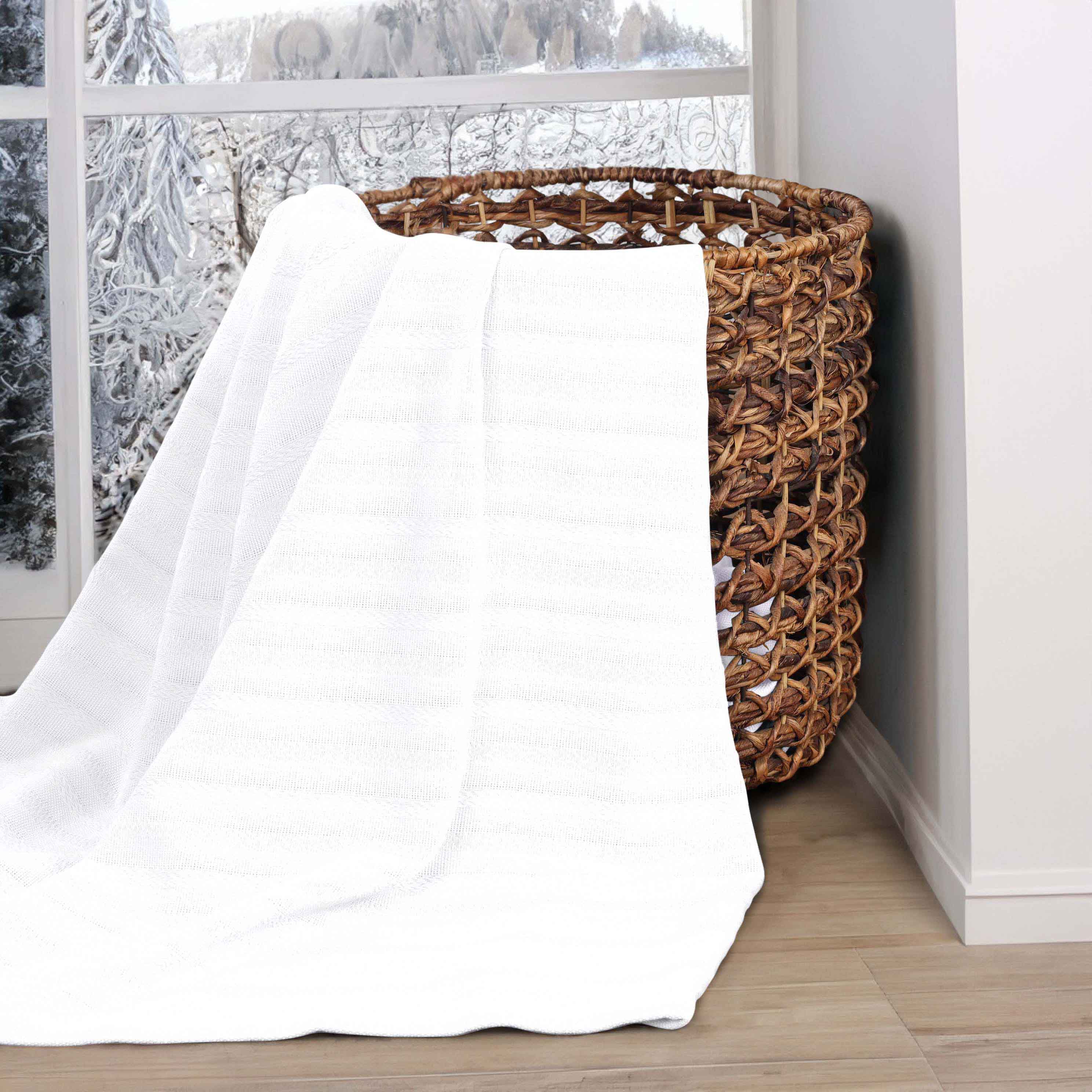 Clara Cotton Textured Striped Lightweight Woven Blanket - Omnigoodsstore