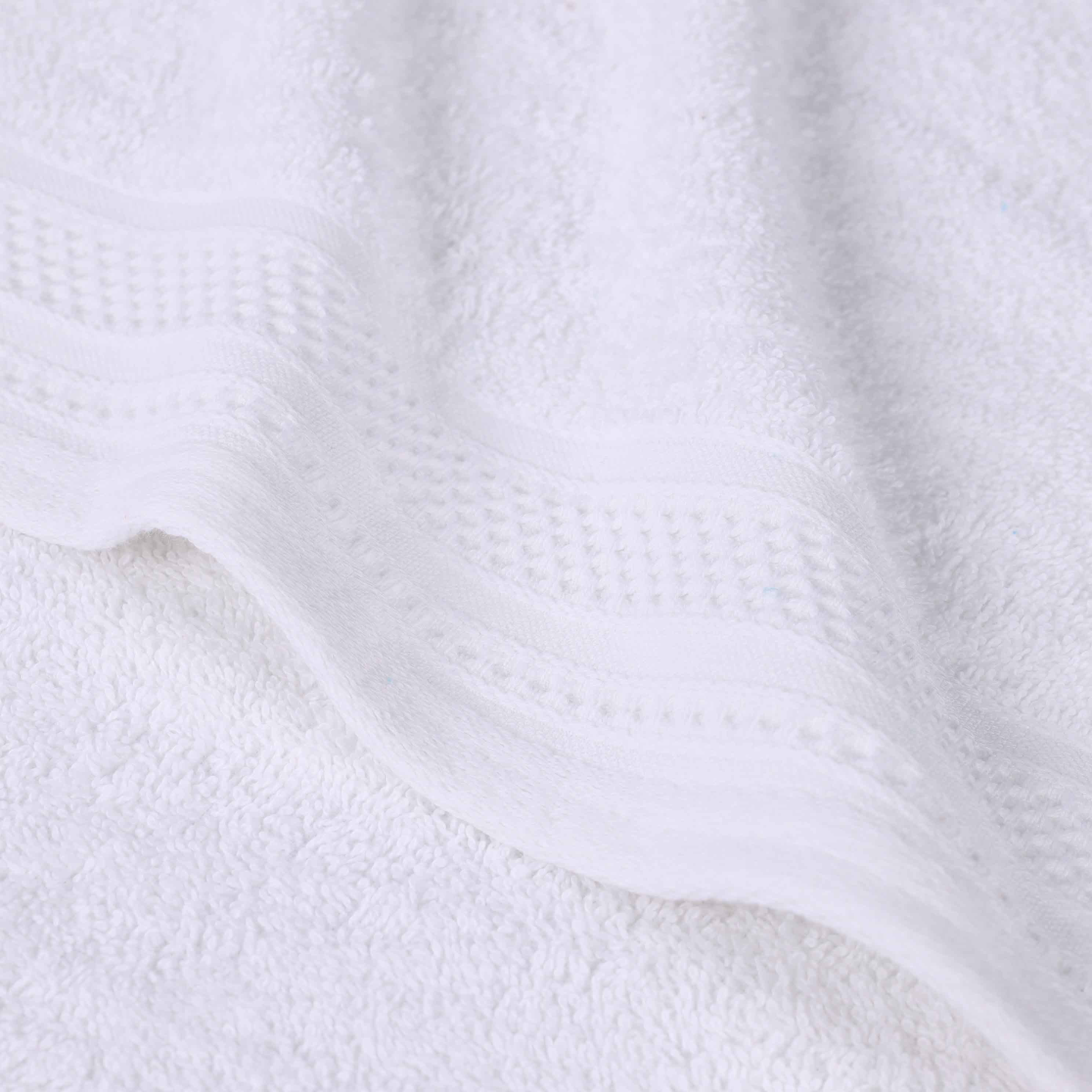 Honeycomb Textured Waffle Border Luxury Cotton Hand Towels, Set of 6 - Omnigoodsstore