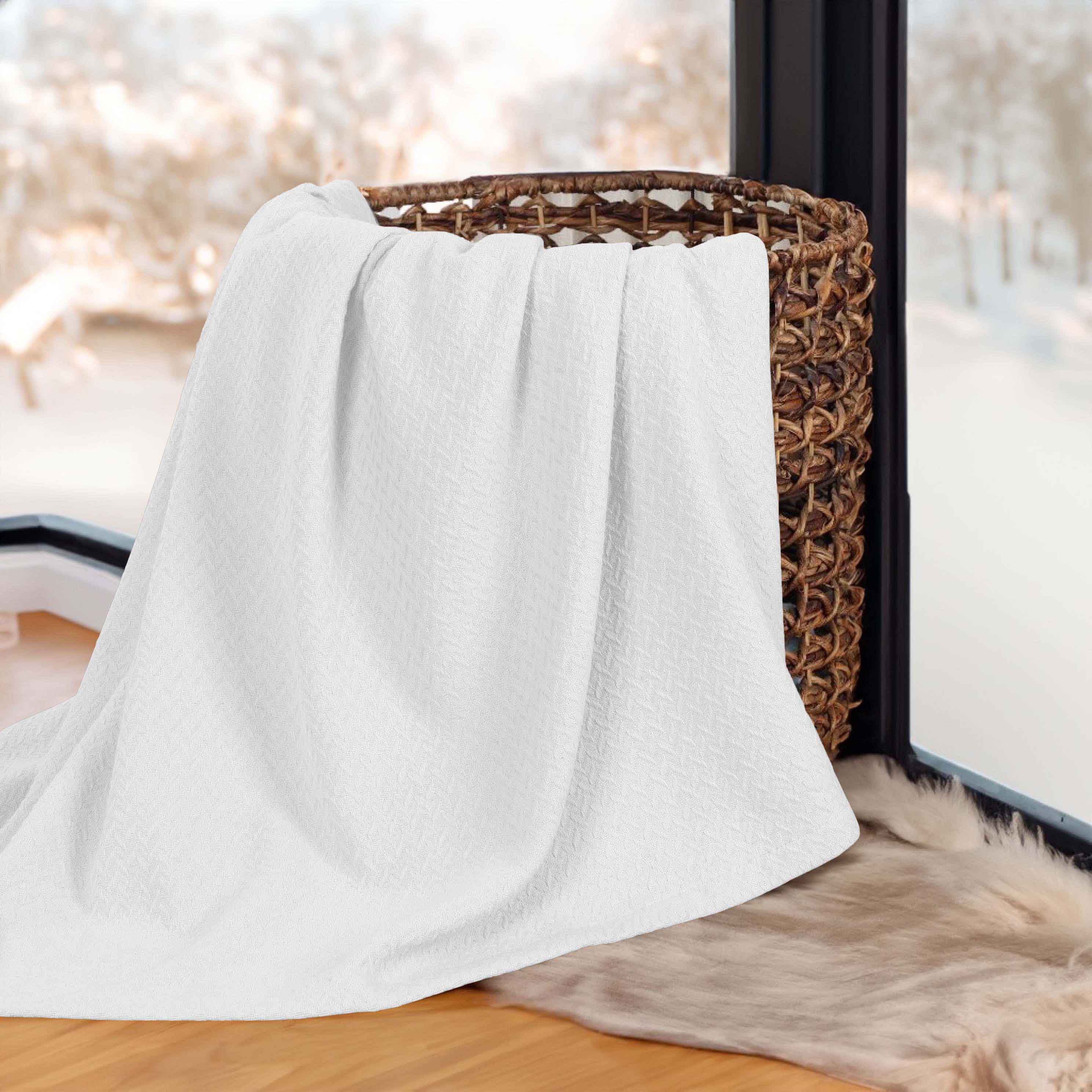 Nobel Cotton Textured Chevron Lightweight Woven Blanket - Omnigoodsstore