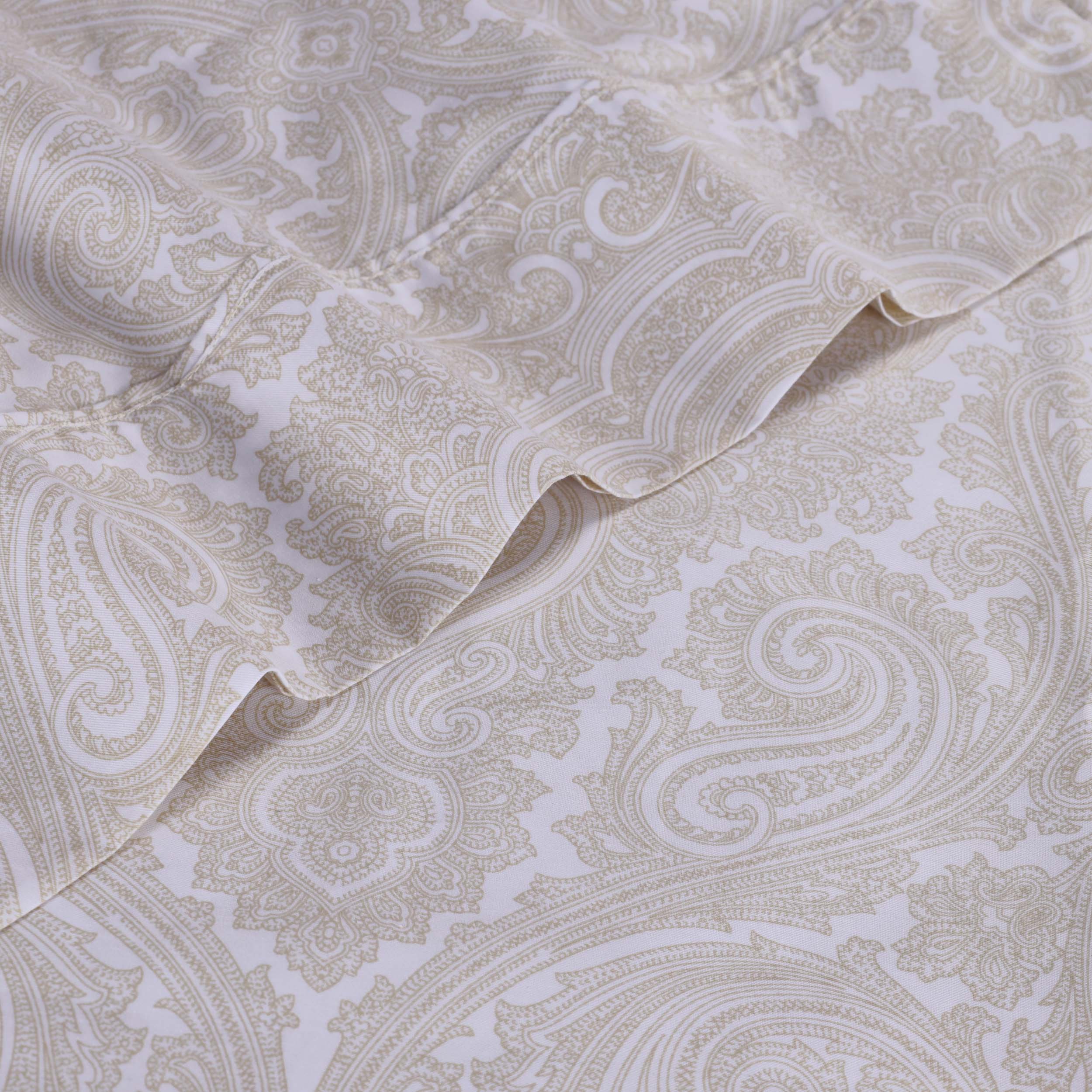 Italian Paisley 600 Thread Count Cotton Blend Deep Pocket Sheet Set - Omnigoodsstore