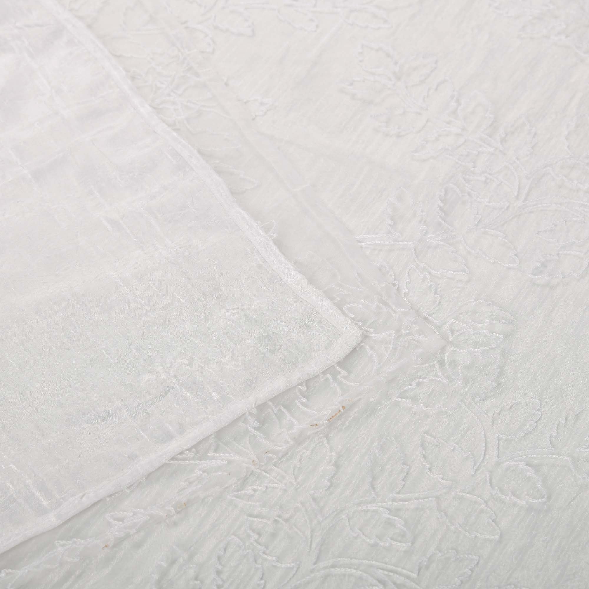 Embroidered Leaves Grommet 2 Piece Layered Sheer Curtain Panel Set - Omnigoodsstore