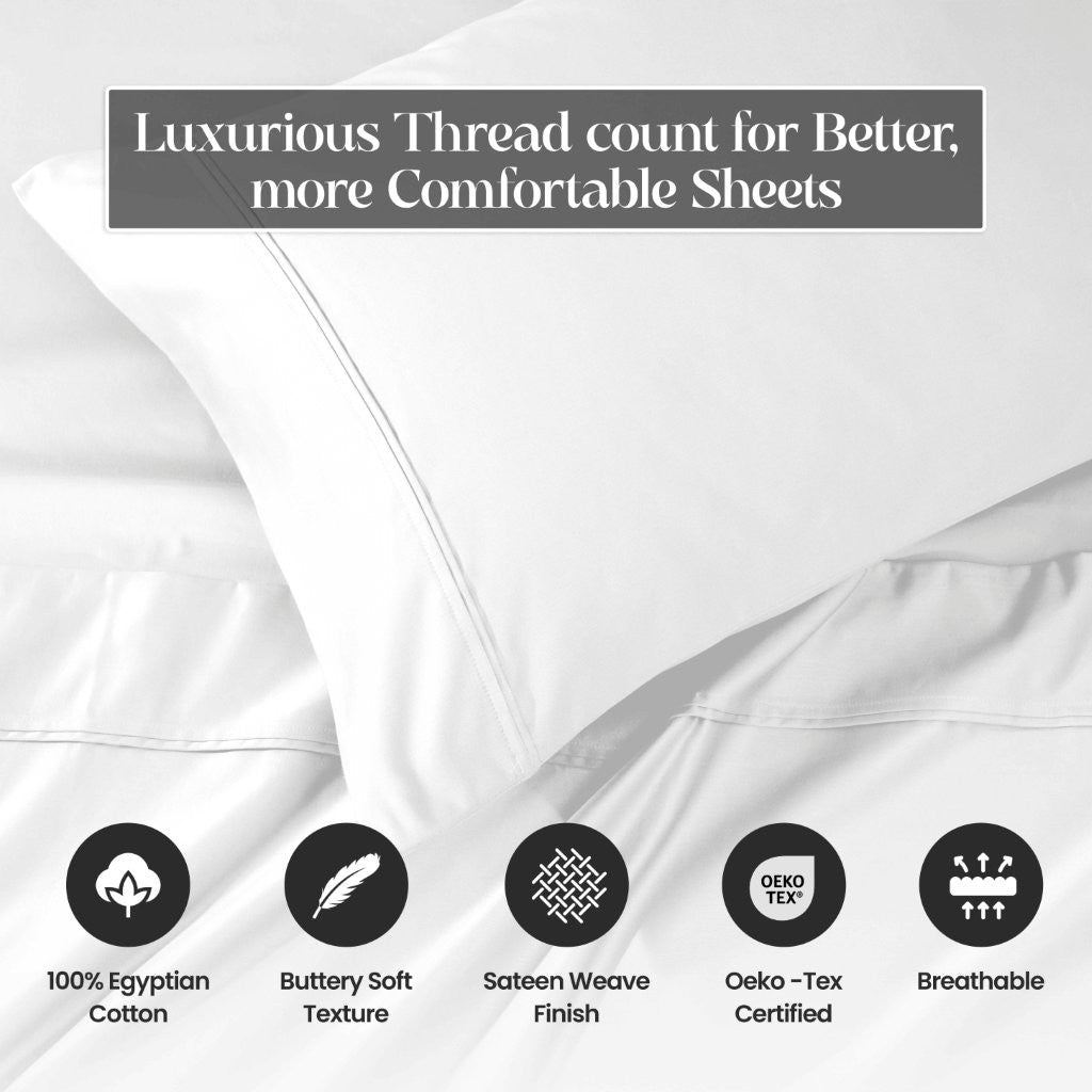 1200 Thread Count Egyptian Cotton Deep Pocket Sheet Set - Omnigoodsstore
