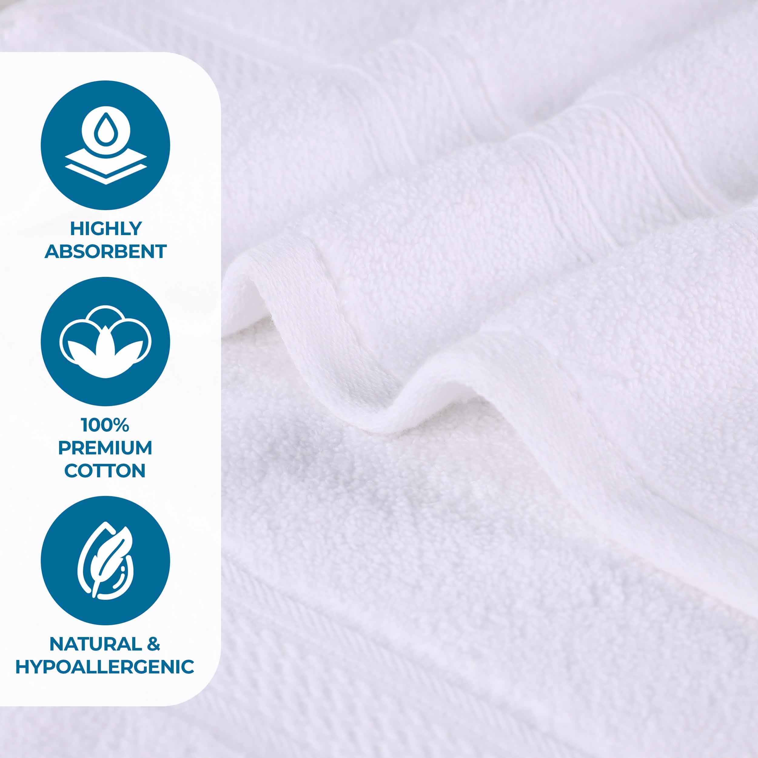 Zero Twist Cotton Solid & Jacquard Elegant Chevron Bath Towel Set of 4 - Omnigoodsstore