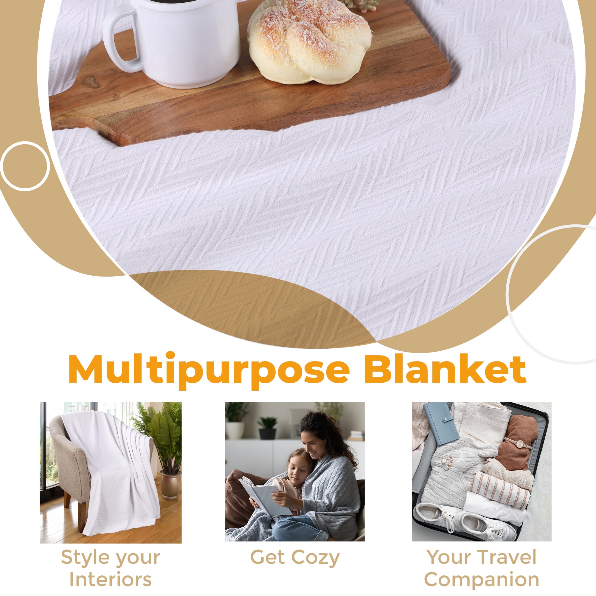 All-Season Chevron Cotton Bed Blanket & Sofa Throw - Omnigoodsstore