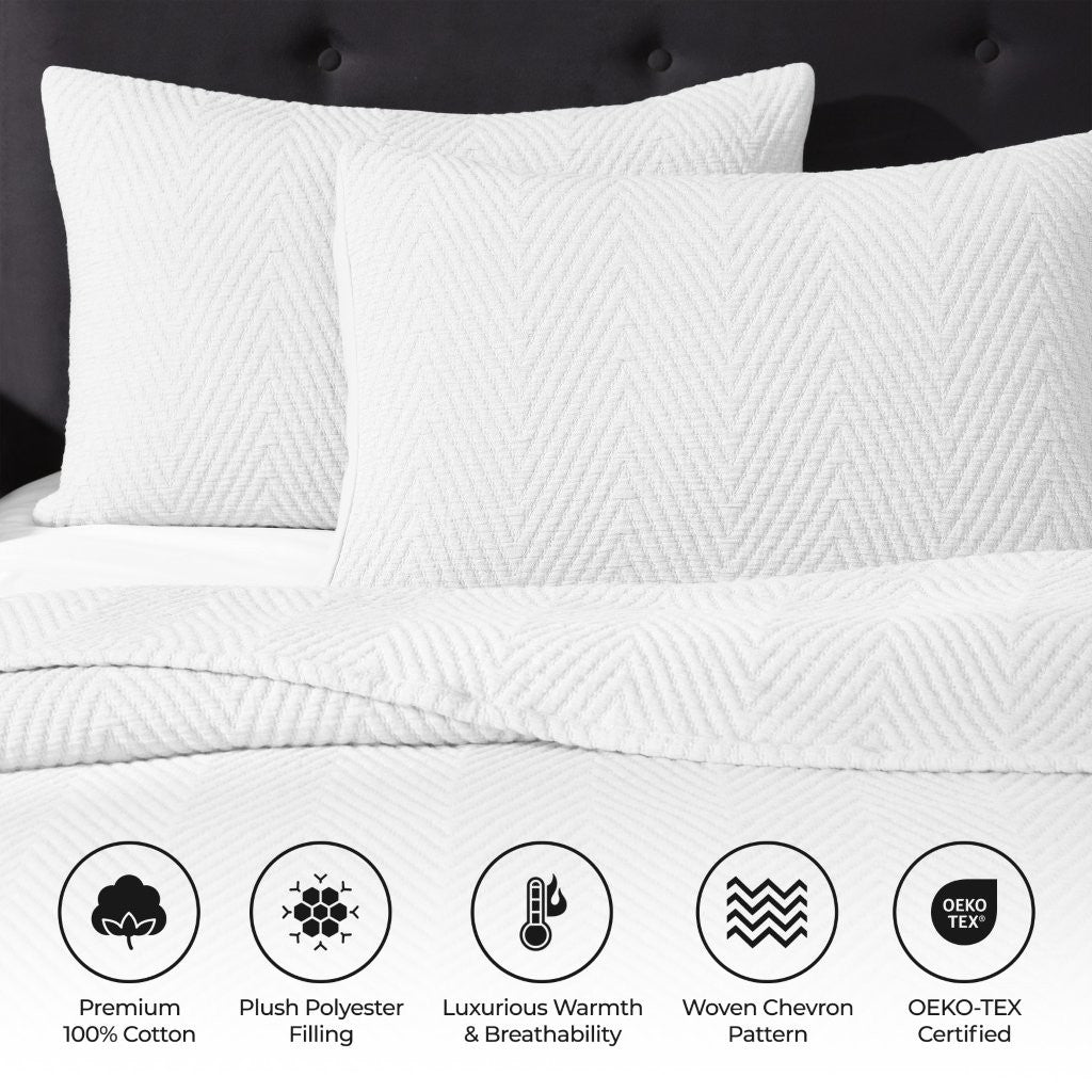 Aswan Cotton Medium Weight Chevron Woven Coverlet - Omnigoodsstore