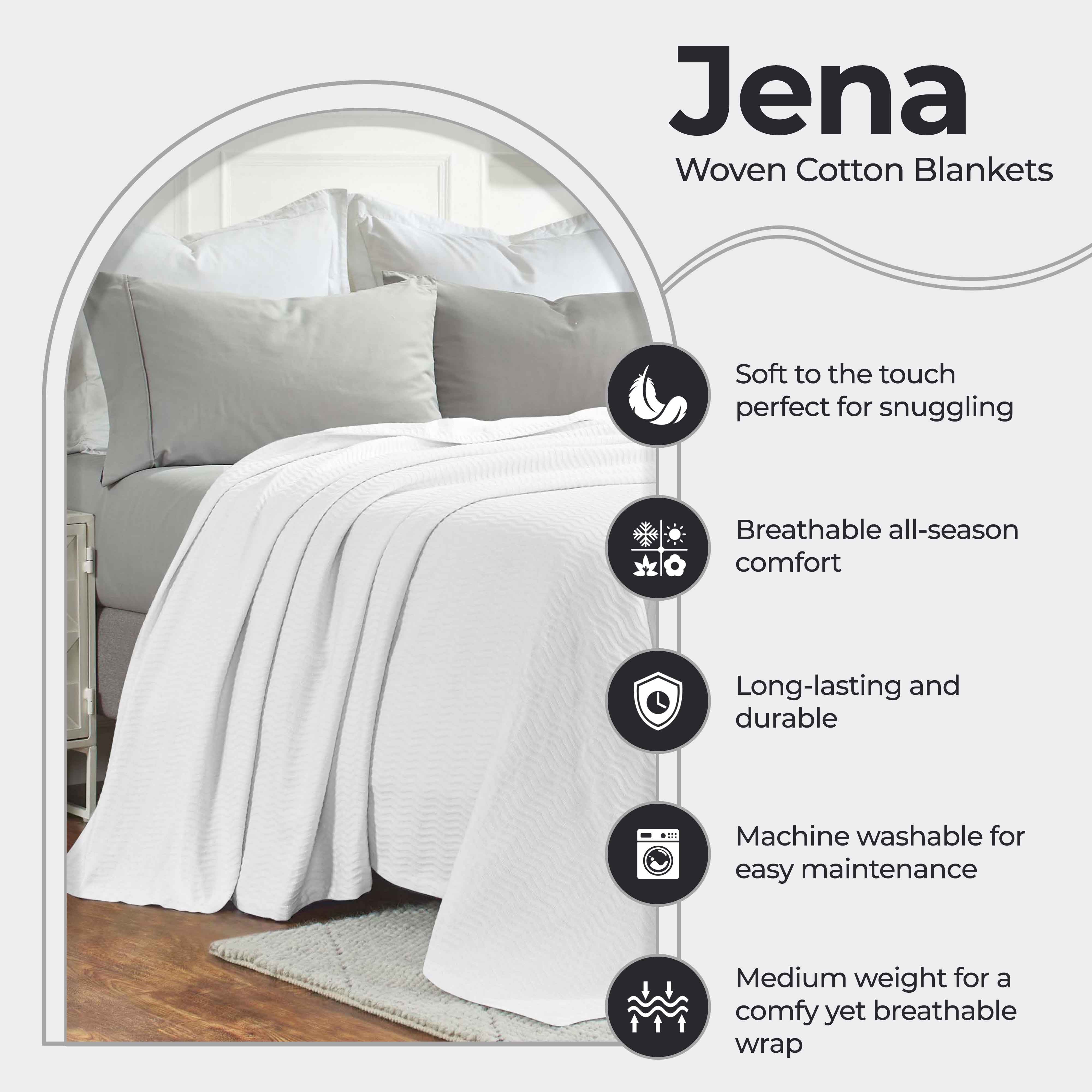Jena Cotton Textured Chevron Lightweight Woven Blanket - Omnigoodsstore