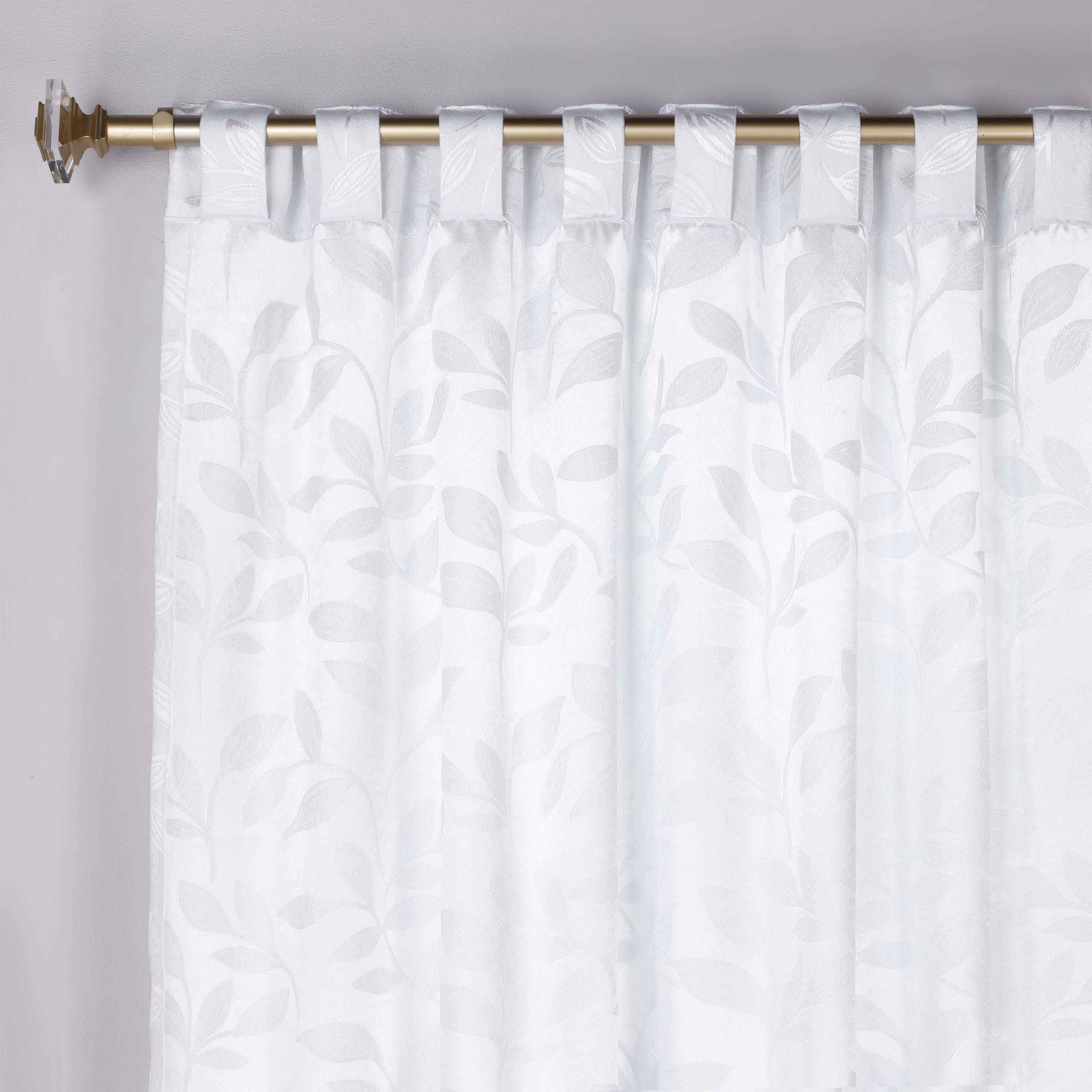 Superior Leaves Room Darkening Back Tab Blackout Curtains Panel Set - Omnigoodsstore