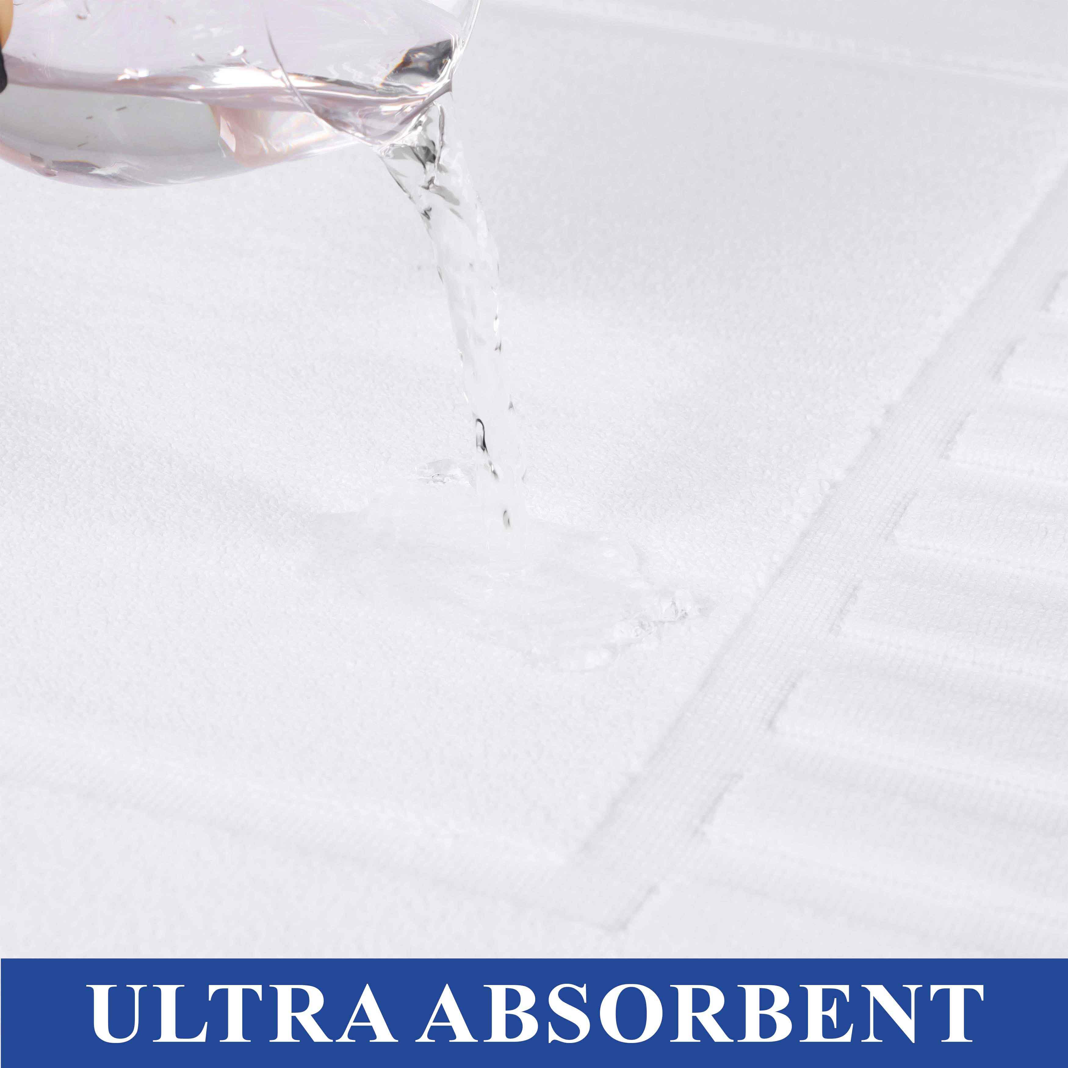 Leo Cotton Solid Modern Geometric Border Absorbent Bath Mat, Set of 2 - Omnigoodsstore