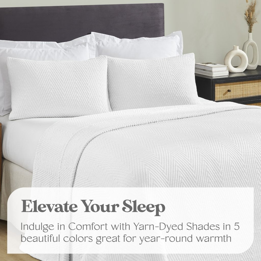 Aswan Cotton Medium Weight Chevron Woven Coverlet - Omnigoodsstore