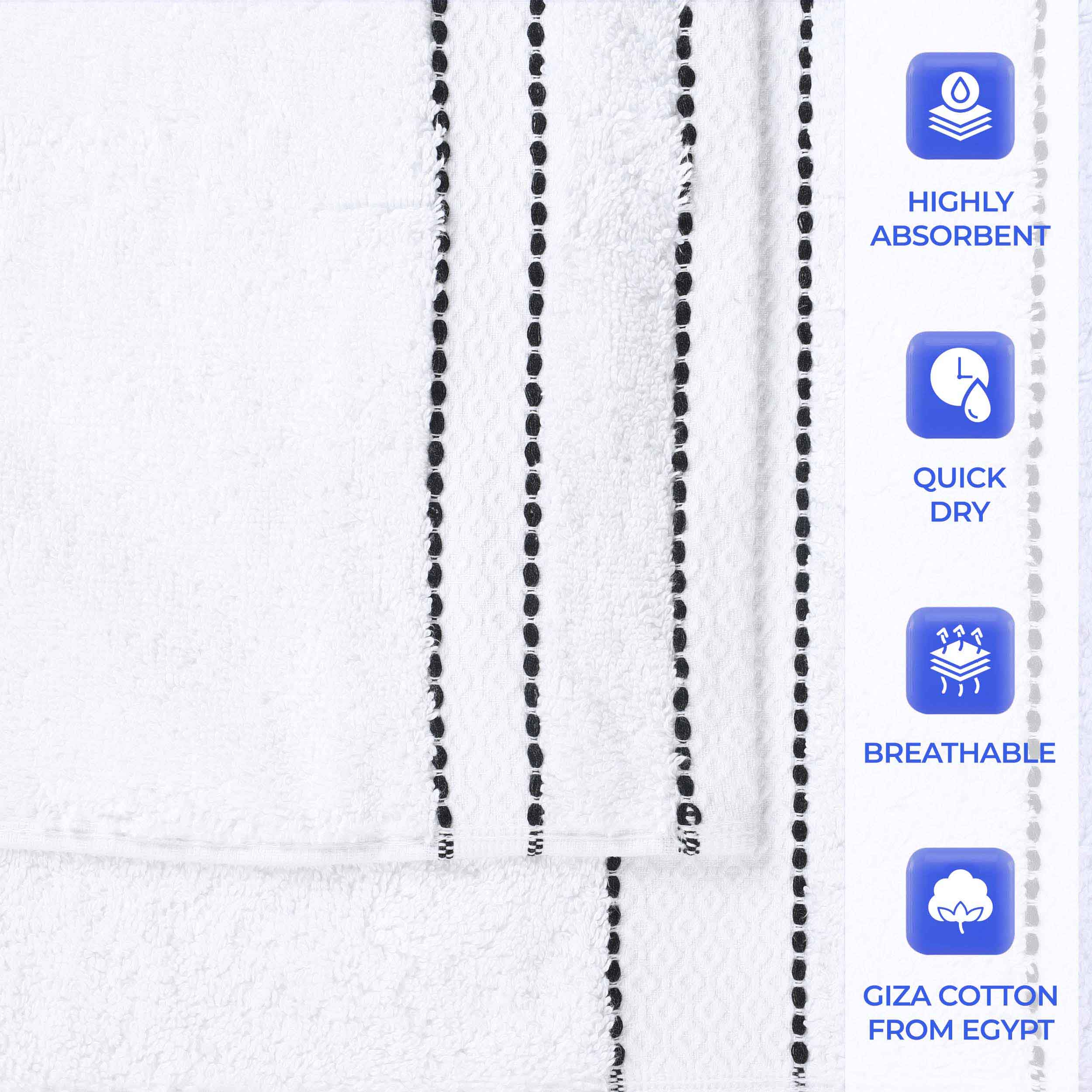 Niles Egypt Produced Giza Cotton Dobby Absorbent Bath Towel Set of 3 - Omnigoodsstore