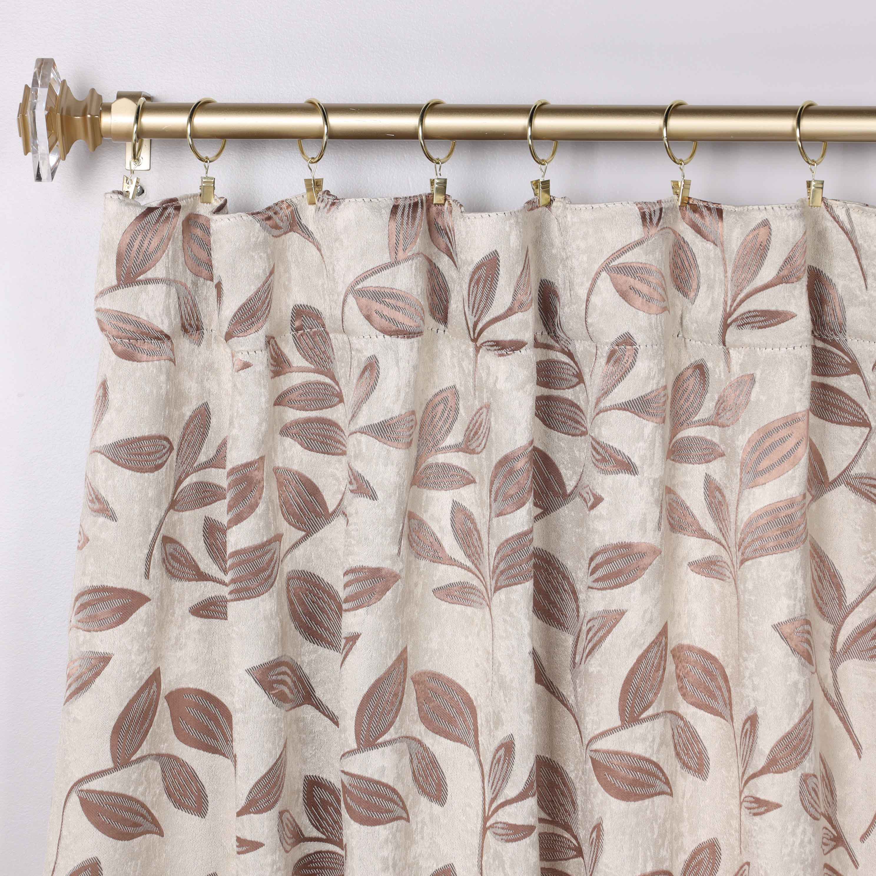 Superior Leaves Room Darkening Back Tab Blackout Curtains Panel Set - Omnigoodsstore