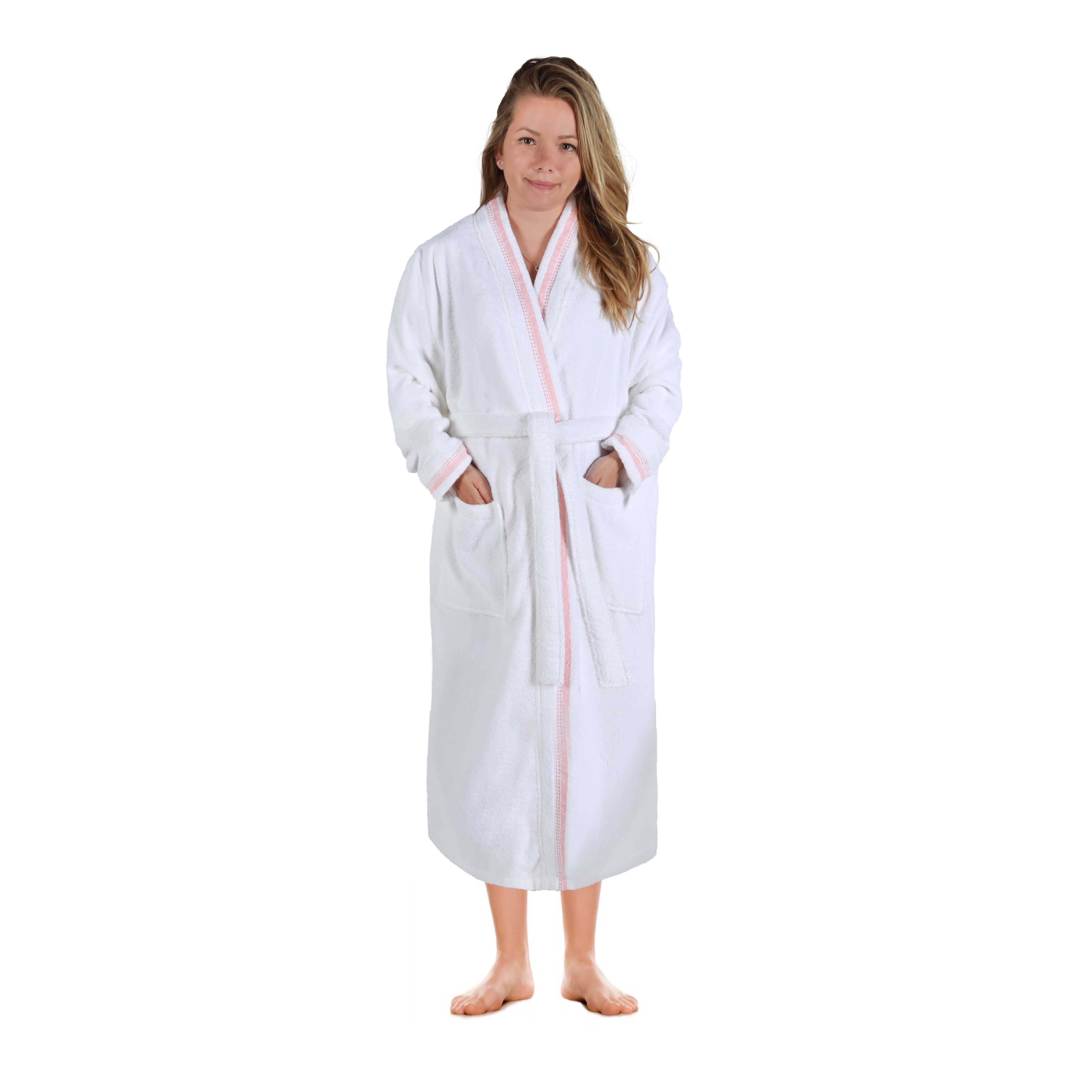 Tinsel Unisex Cotton Terry Kimono Bathrobe with Embroidery - Omnigoodsstore