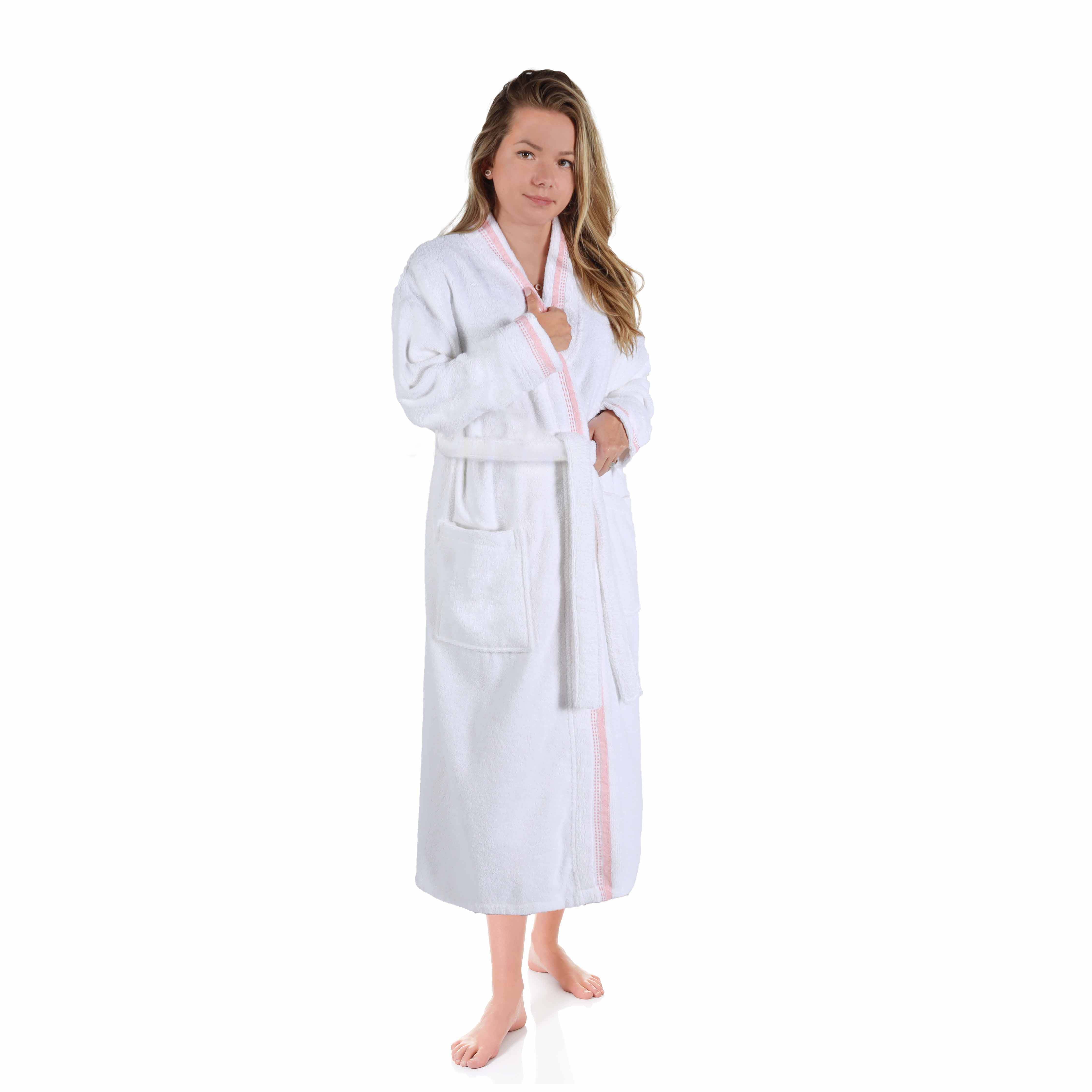 Tinsel Unisex Cotton Terry Kimono Bathrobe with Embroidery - Omnigoodsstore