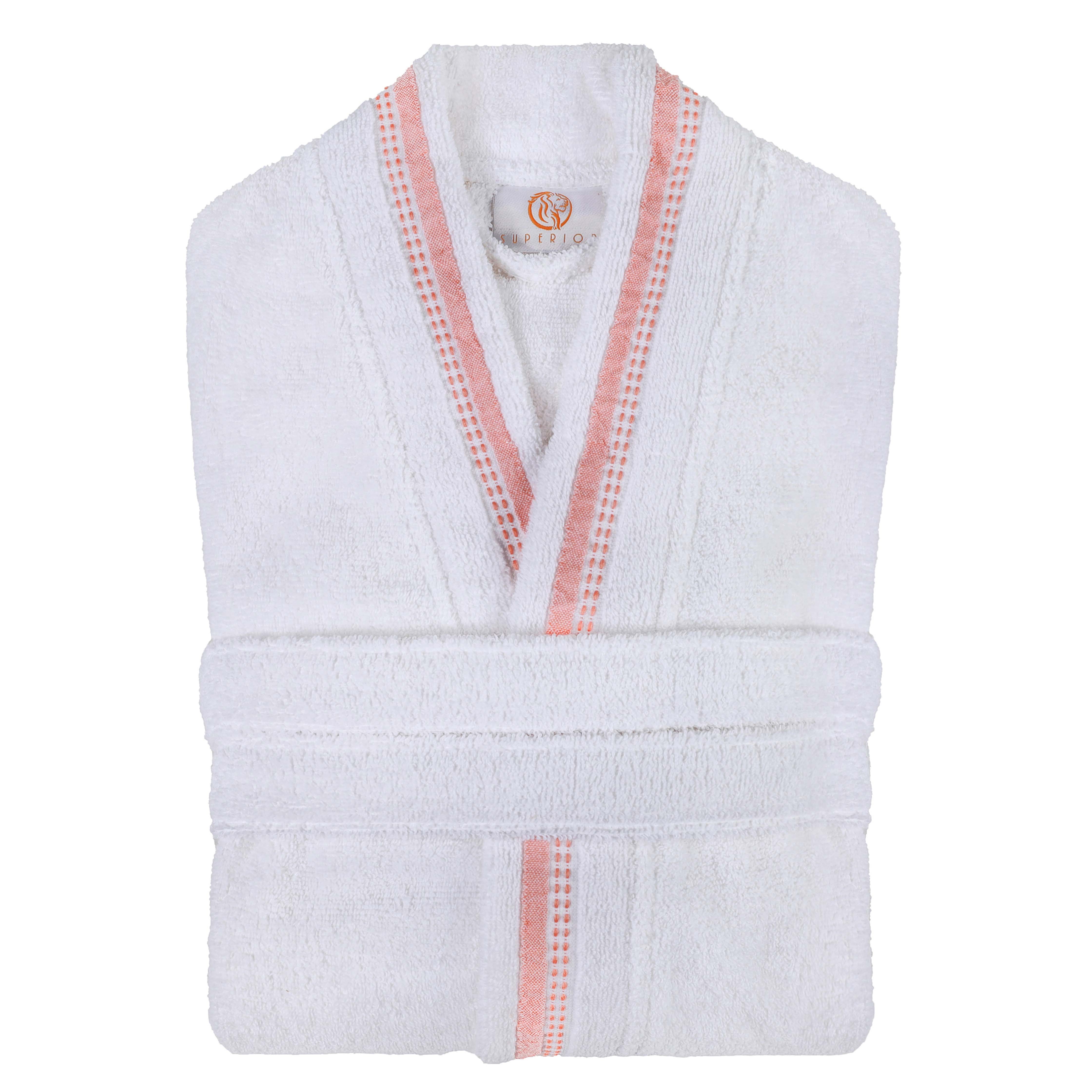 Tinsel Unisex Cotton Terry Kimono Bathrobe with Embroidery - Omnigoodsstore