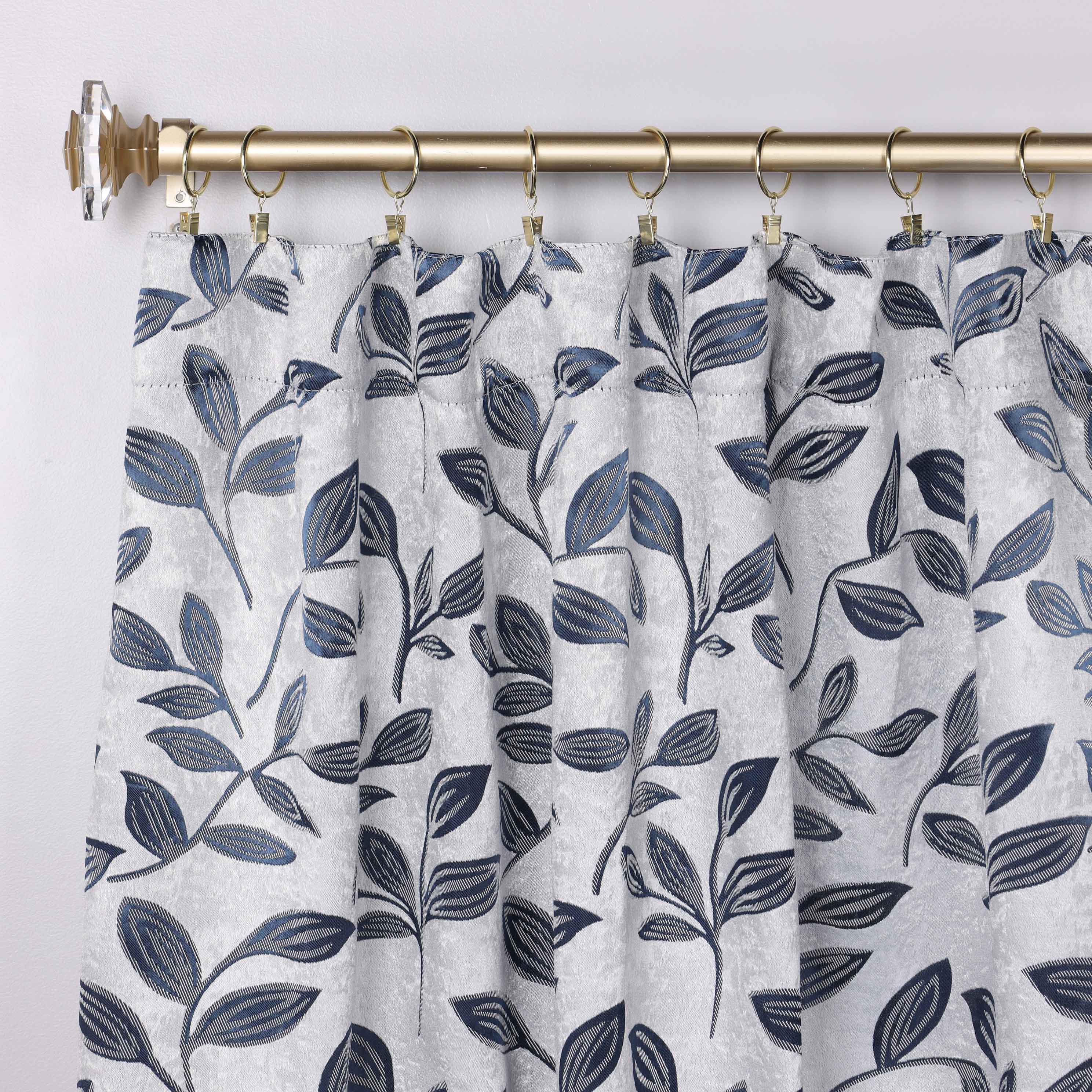 Superior Leaves Room Darkening Back Tab Blackout Curtains Panel Set - Omnigoodsstore