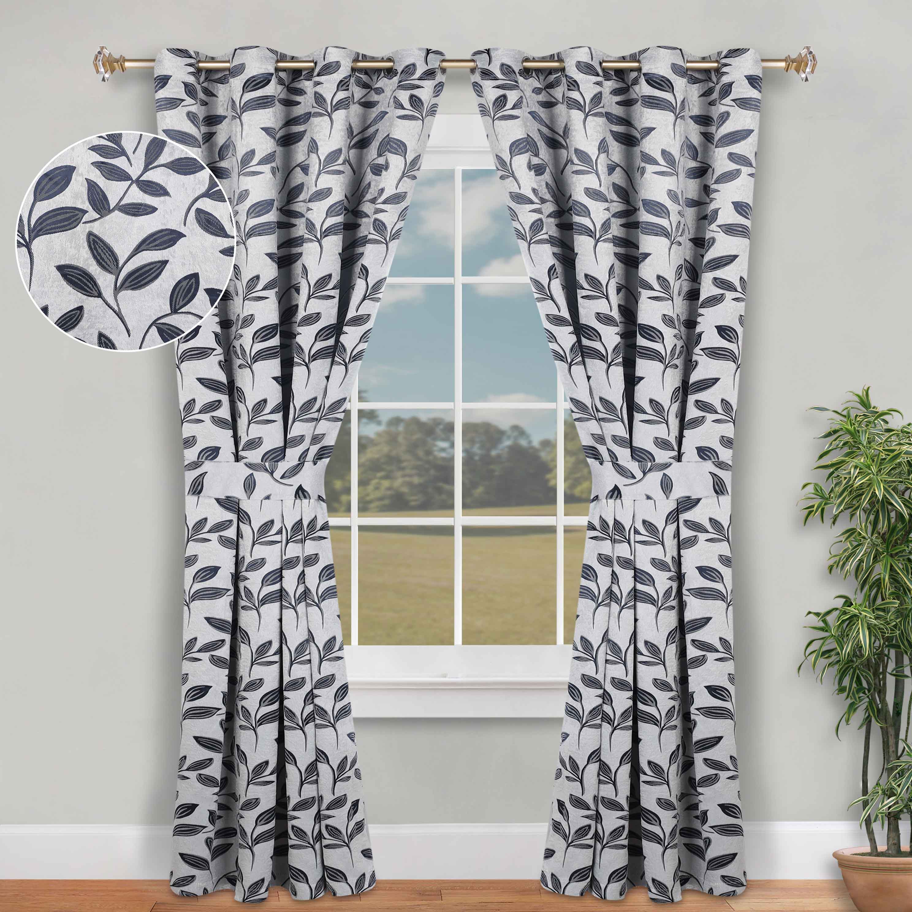 Leaves Machine Room Darkening Blackout Curtains, Set of 2 - Omnigoodsstore