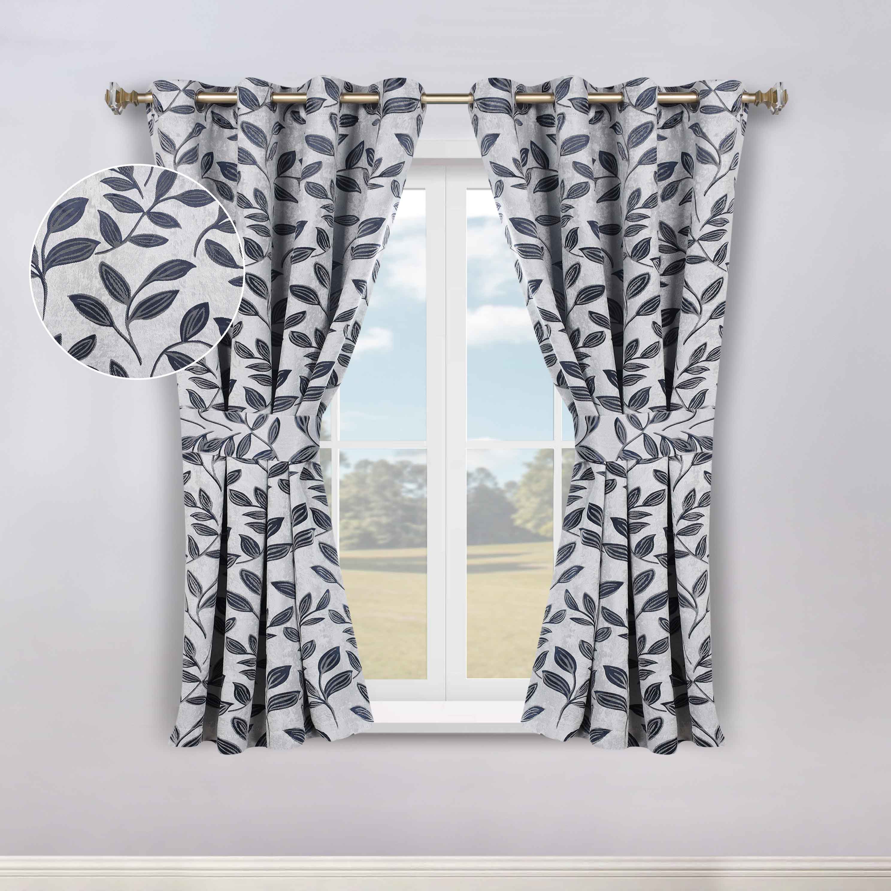 Leaves Machine Room Darkening Blackout Curtains, Set of 2 - Omnigoodsstore