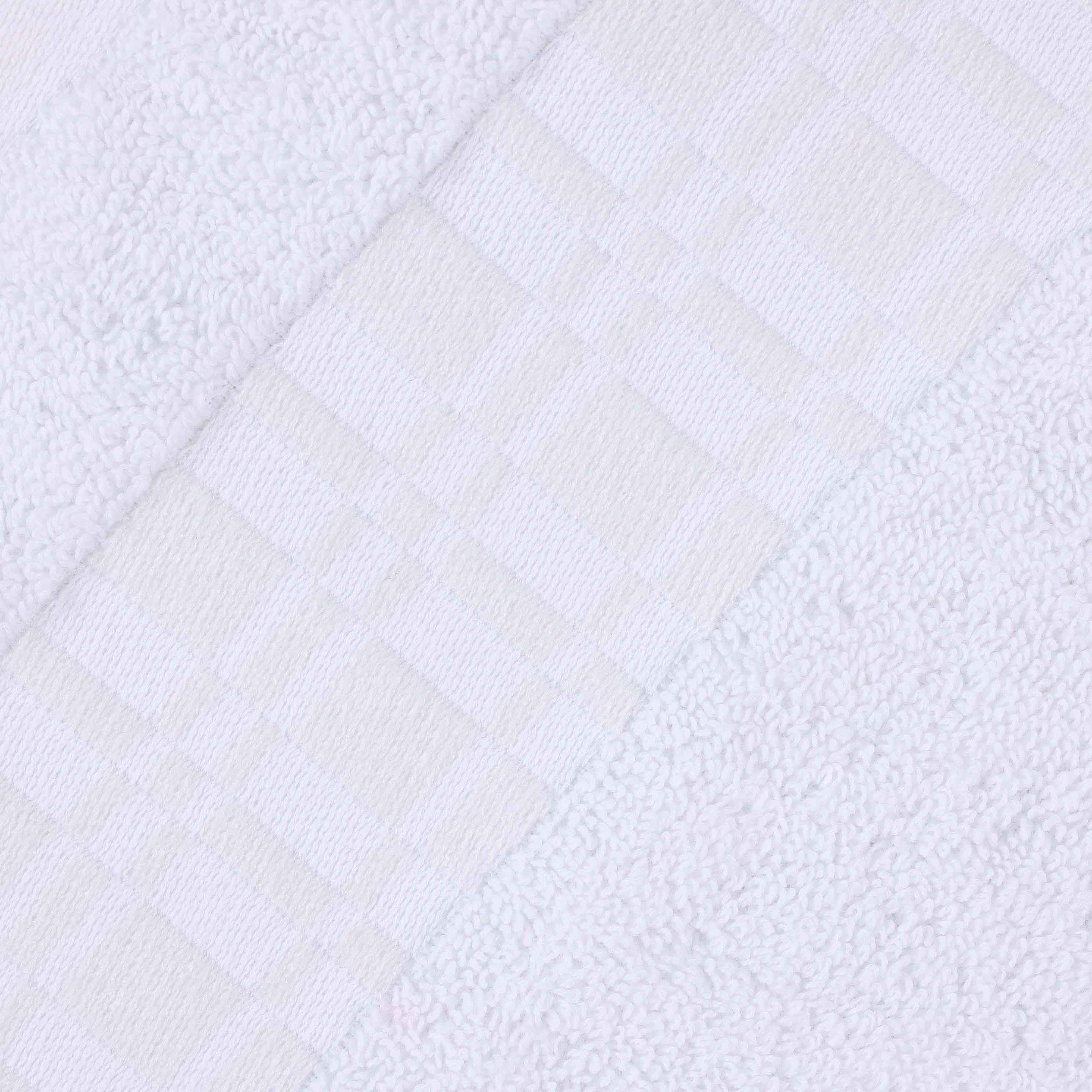Larissa Cotton Geometric Embroidered Border Bath Towels, Set of 4 - Omnigoodsstore