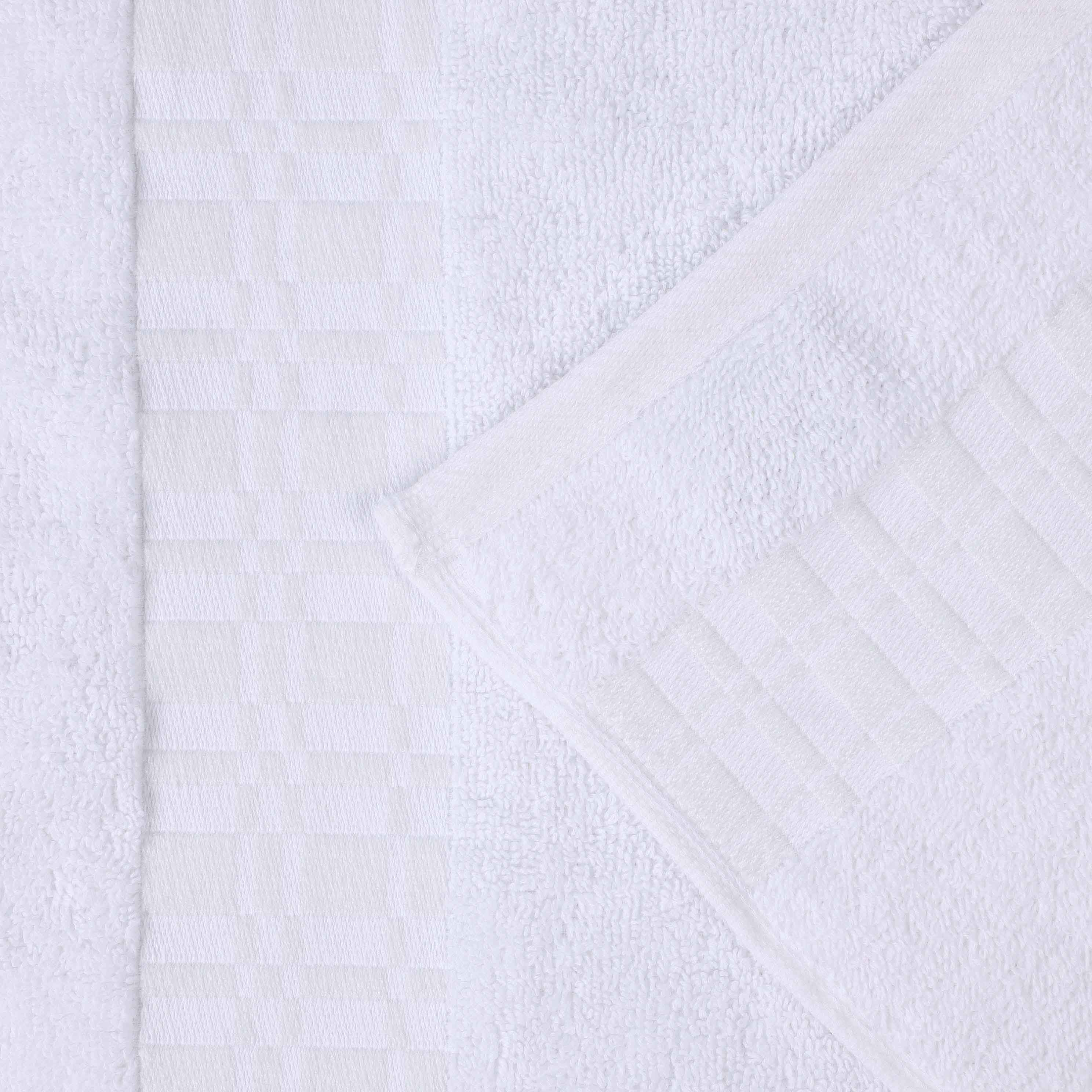 Larissa Cotton Geometric Embroidered Border Bath Towels, Set of 4 - Omnigoodsstore