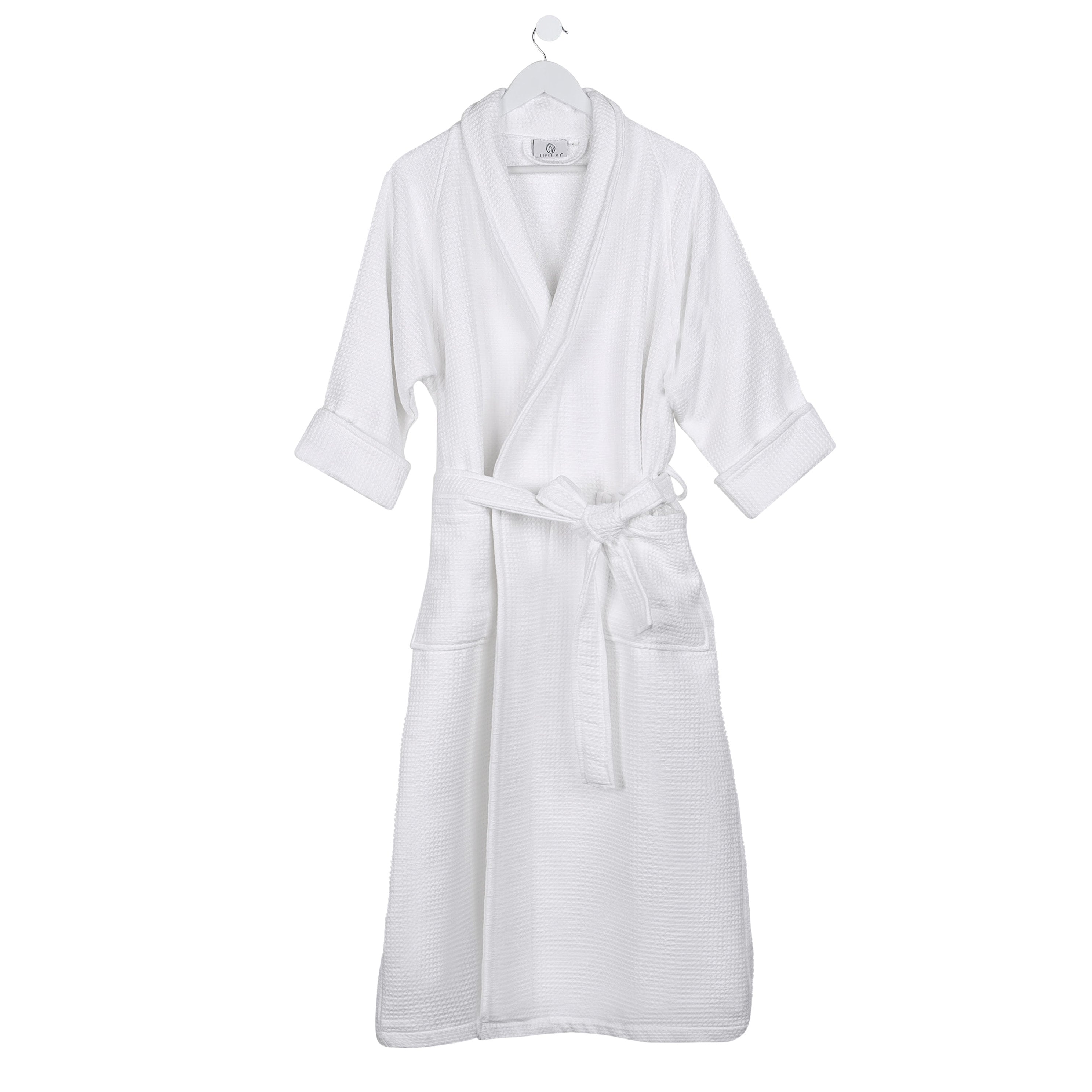 Waffle Weave Cotton Soft Lightweight Oversized Unisex Adult Bath Robe - Omnigoodsstore
