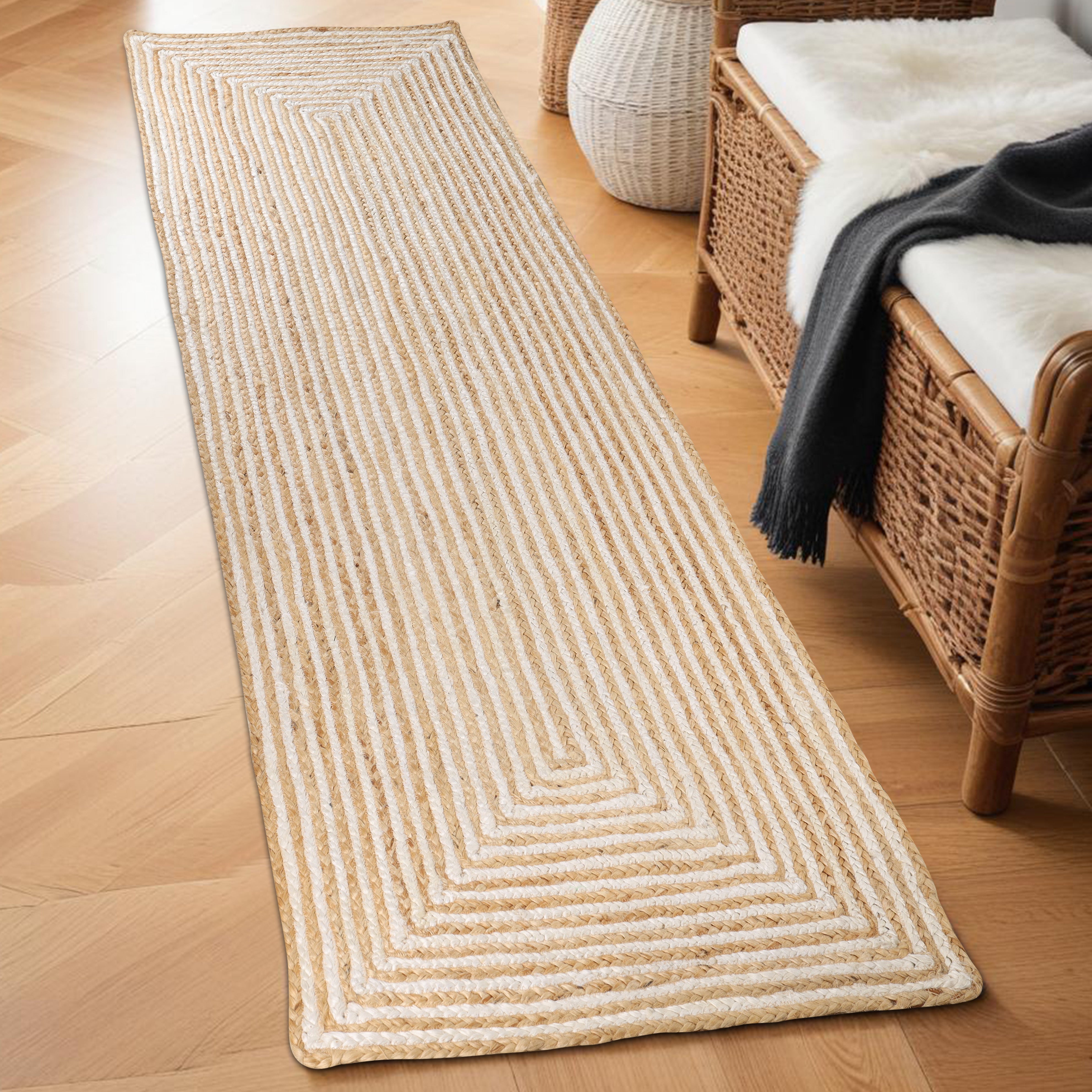Braided Jute Reversible Handwoven Indoor Outdoor Area Rug - Omnigoodsstore
